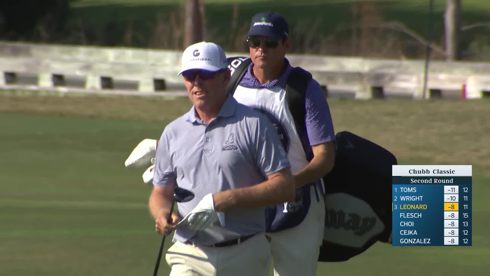 Justin Leonard makes birdie on No. 12 at Chubb Classic