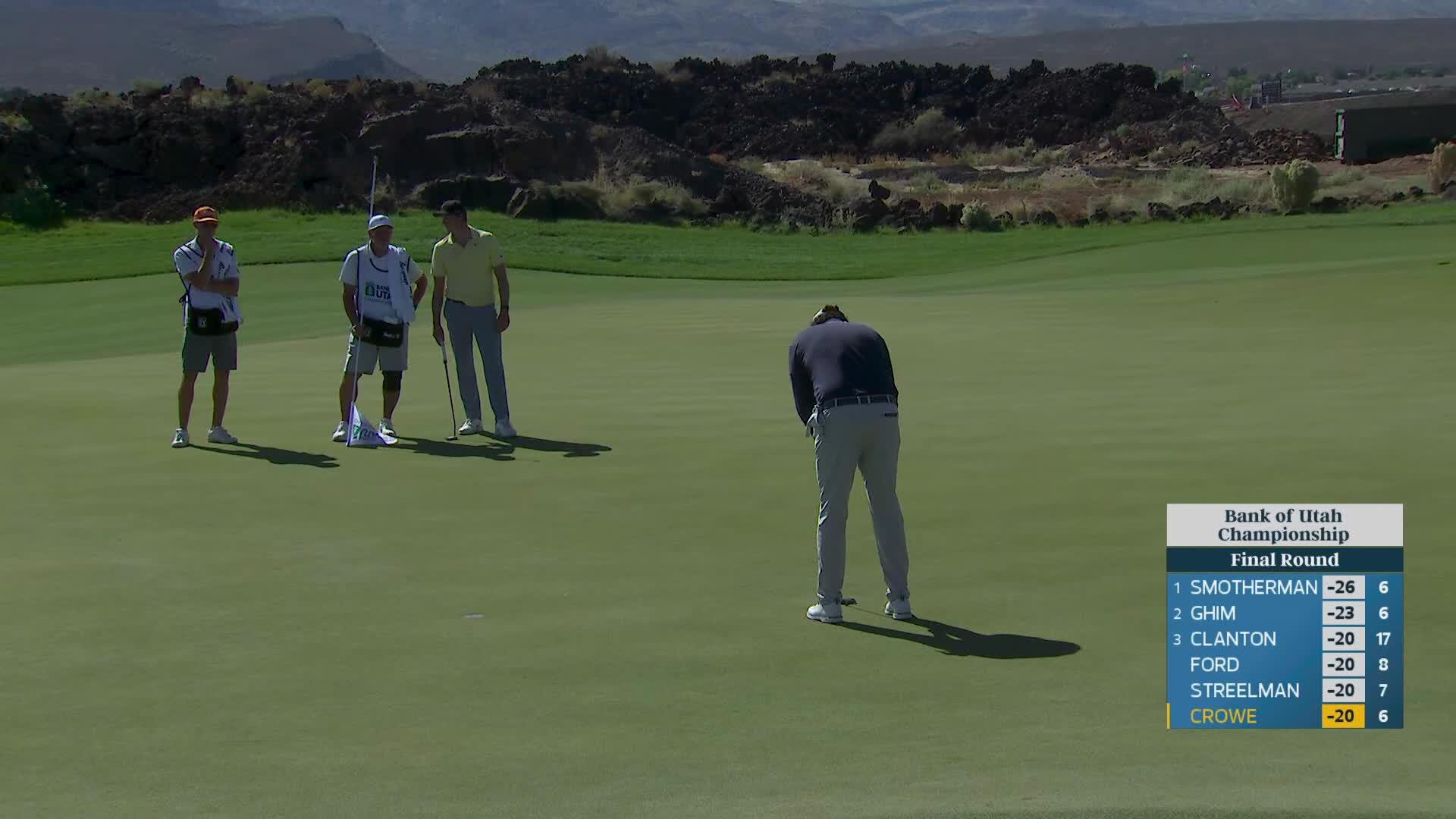 Trace Crowe sinks 6-foot putt for birdie on No. 7 at Bank of Utah