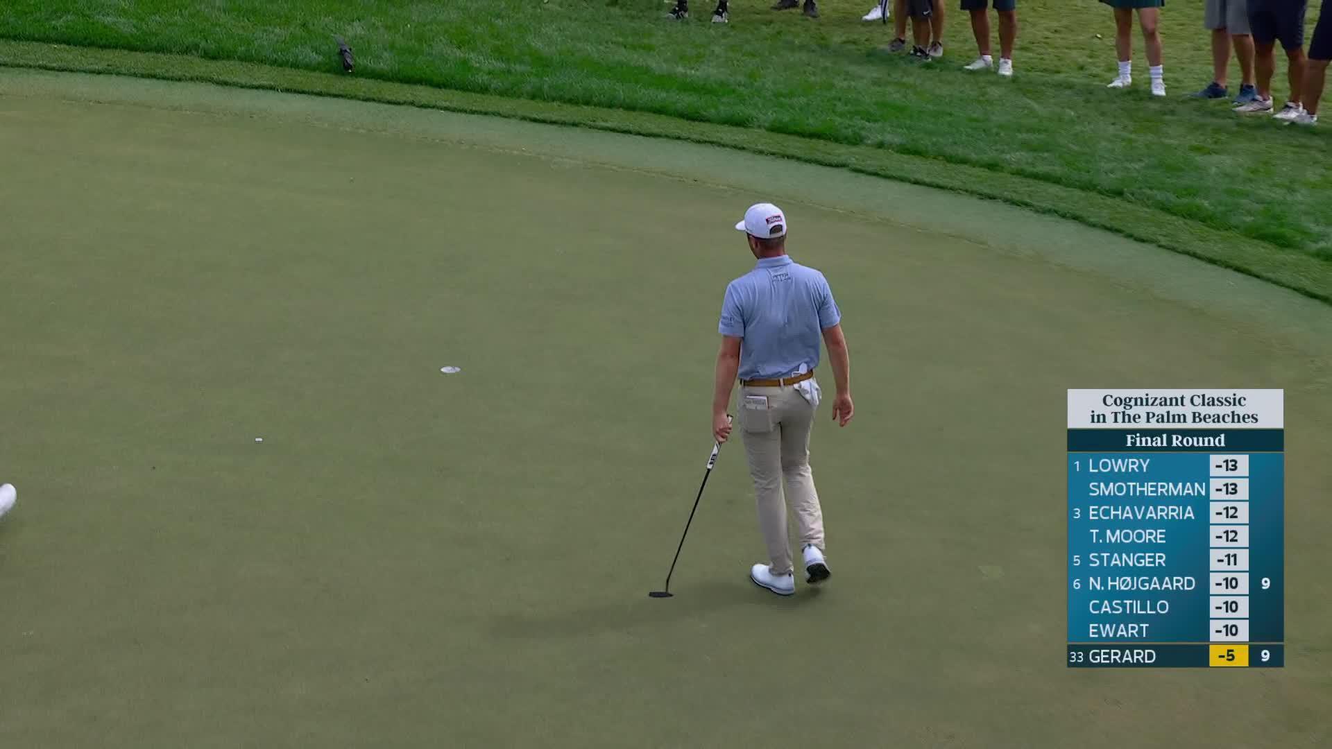 Ryan Gerard holes out 18-foot eagle putt on No. 10 at Cognizant Classic