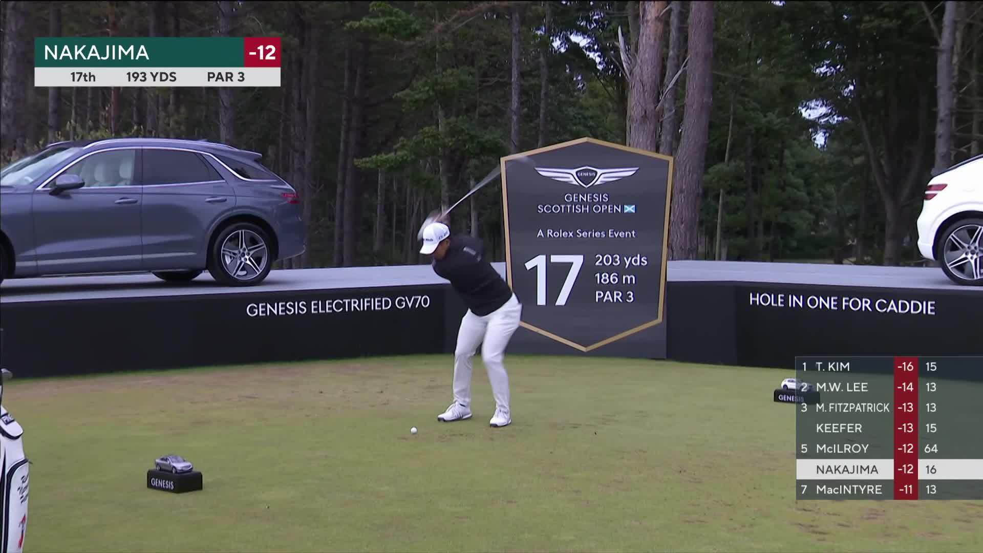 Keita Nakajima hits tee shot to 7 feet, sets up birdie on No. 17 at Genesis Scottish Open