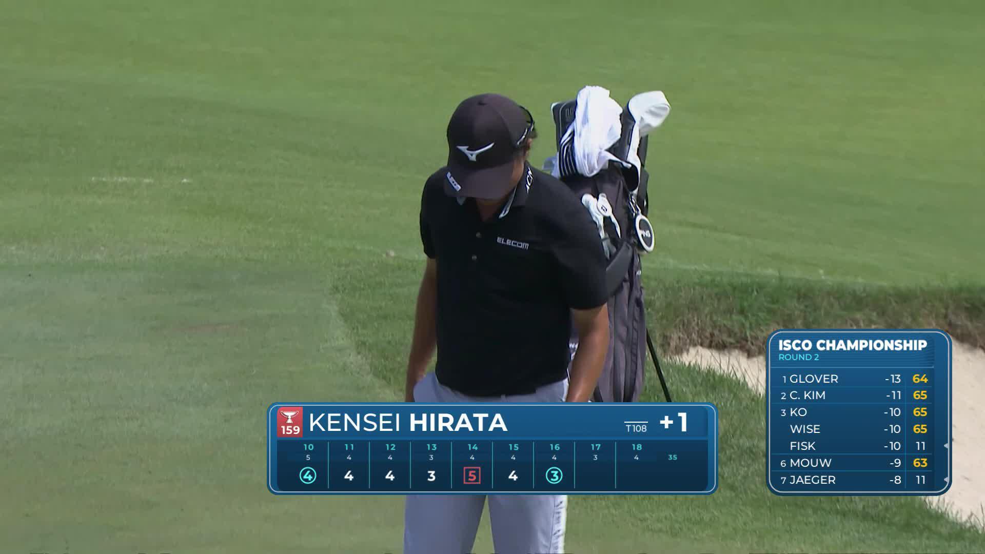 Kensei Hirata sinks 7-foot putt for birdie on No. 16 at ISCO Championship