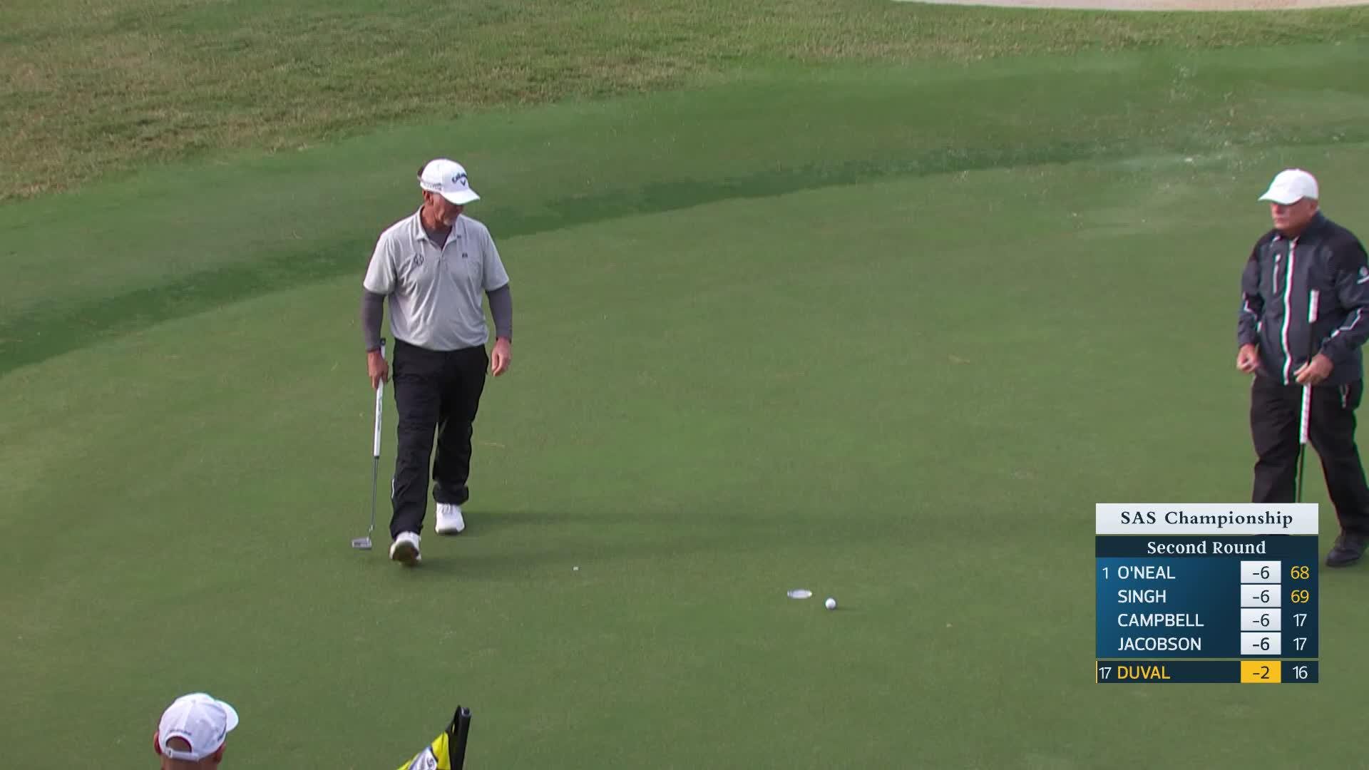 David Duval makes birdie on No. 17 at SAS Championship