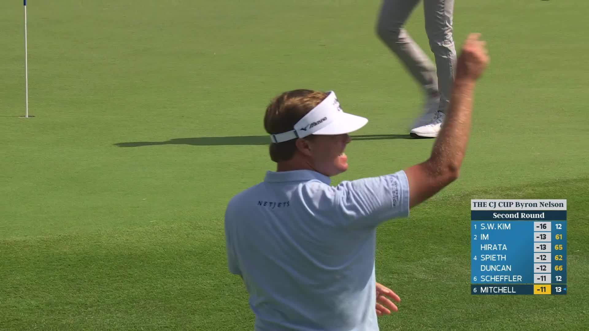 Keith Mitchell holes 39-foot shot for eagle on No. 5 at THE CJ CUP