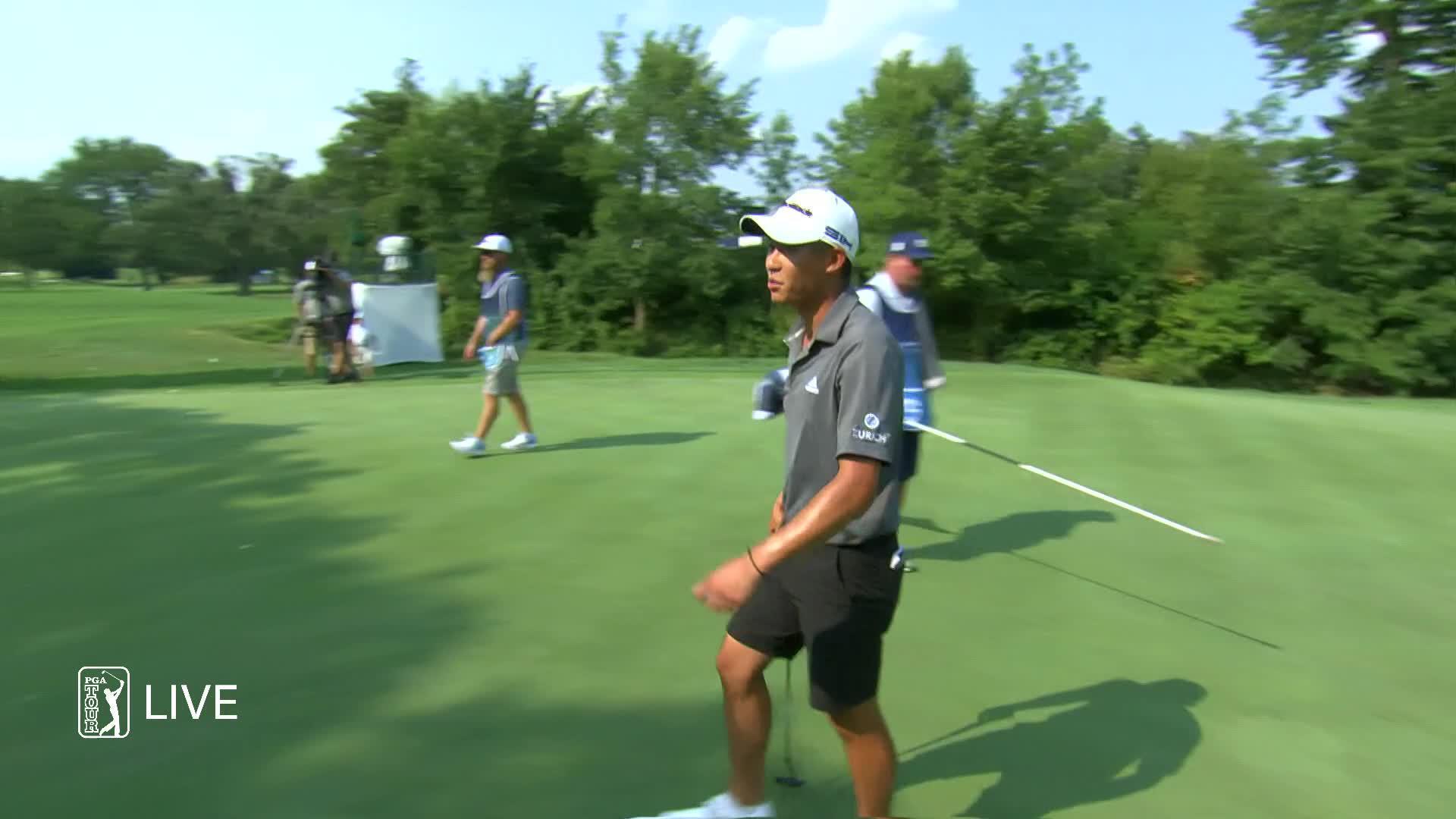 Collin Morikawa Rolls In Birdie Putt At The Bmw Championship Charity Challenge