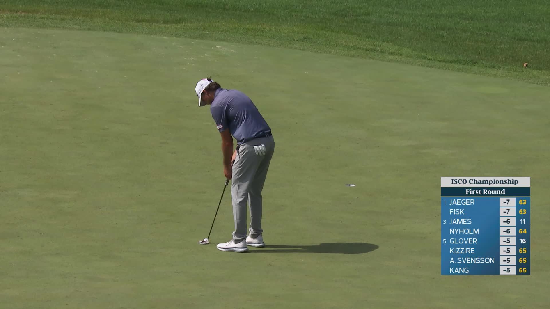 Jacob Skov Olesen sinks 10-foot putt for birdie on No. 12 at ISCO Championship