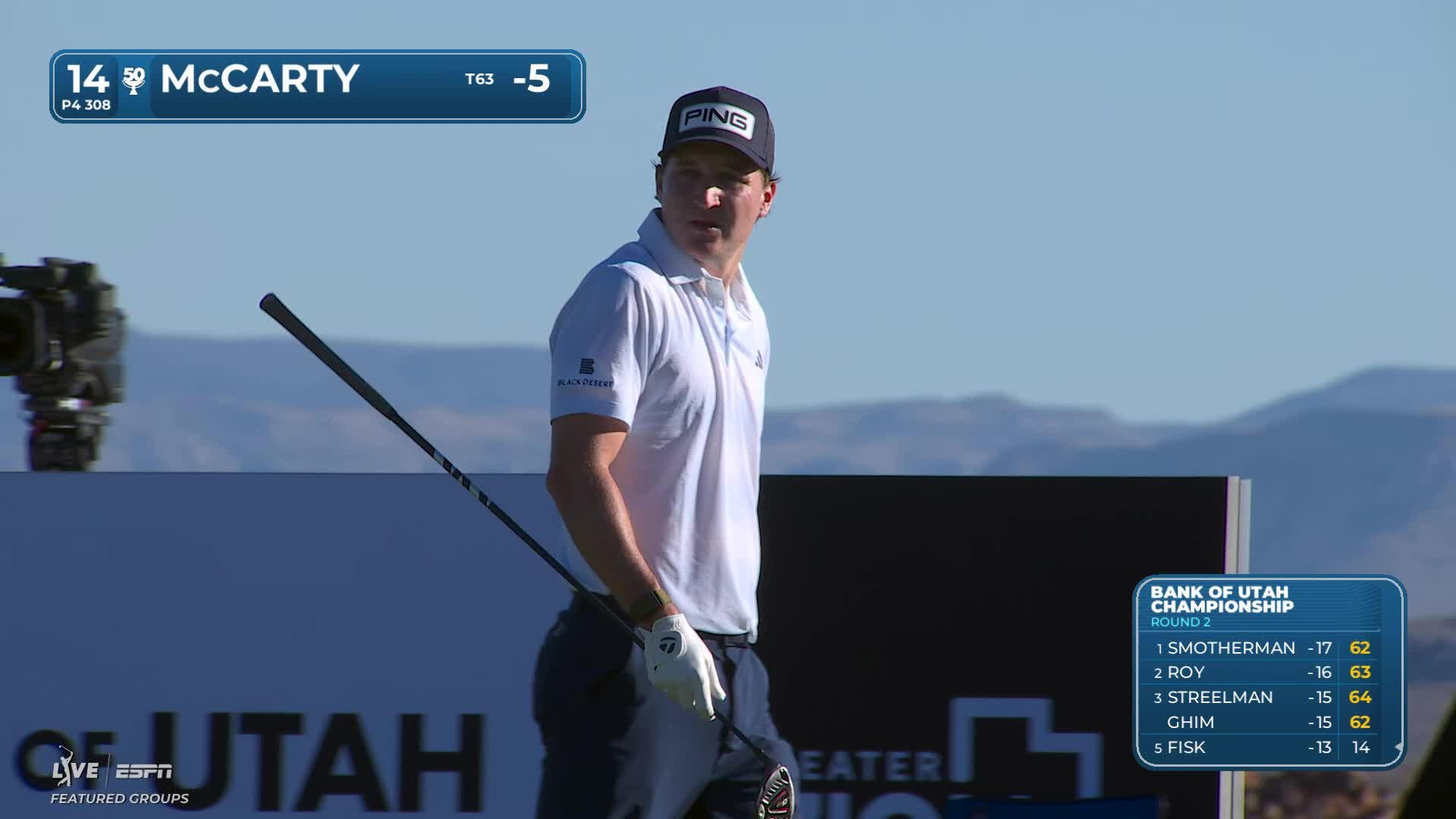 Matt McCarty's 288-yard drive sets up birdie on No. 14 at Bank of Utah
