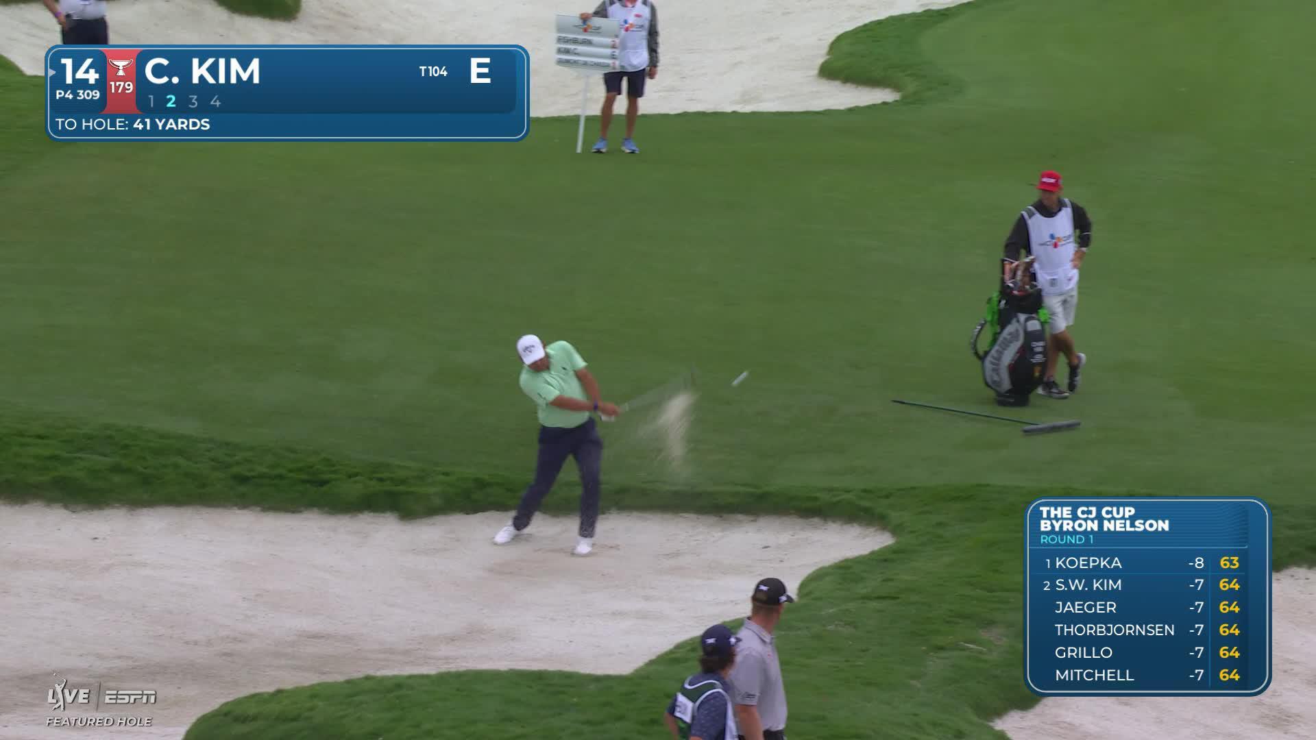 Chan Kim makes birdie on No. 14 at THE CJ CUP