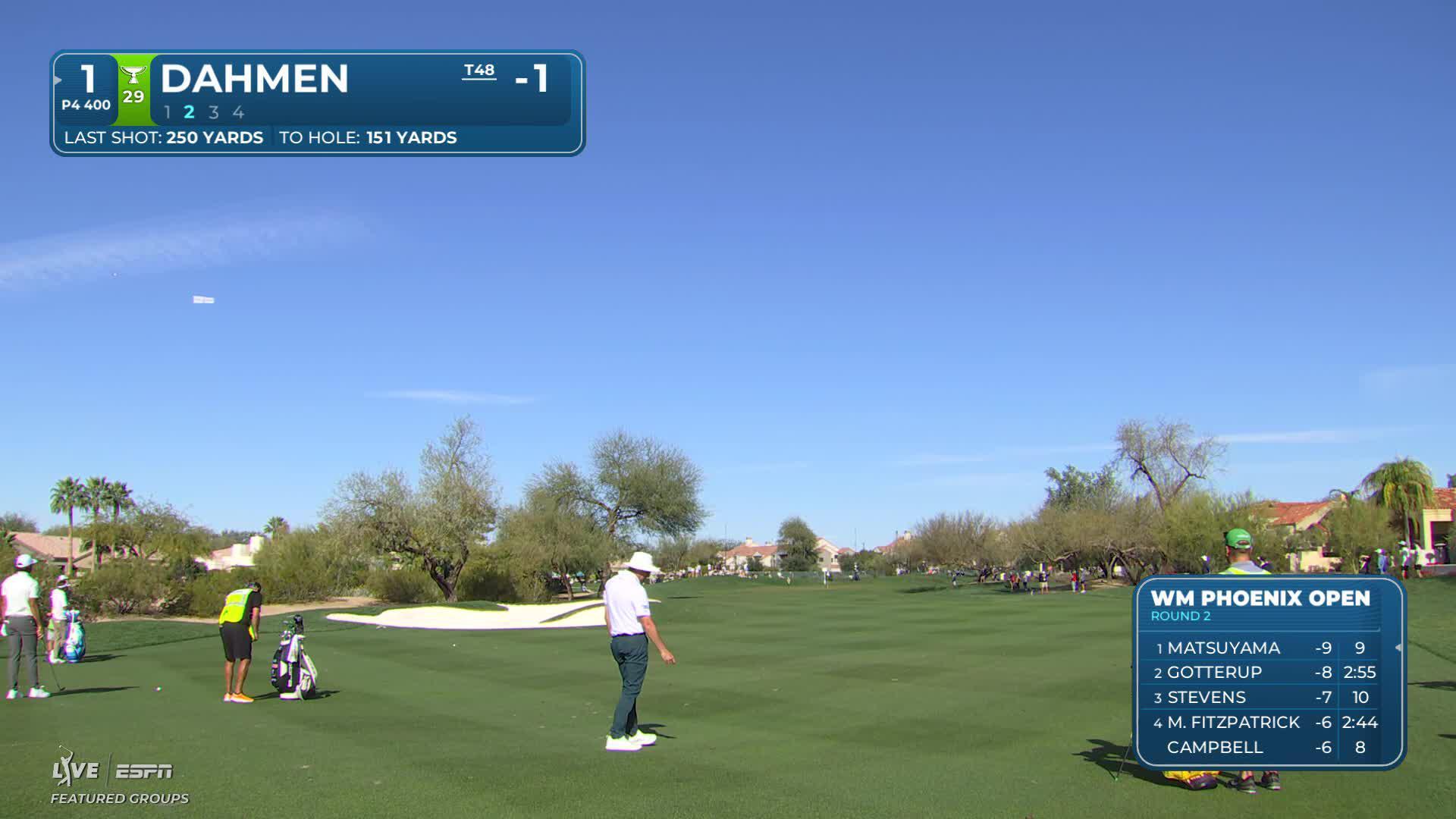 Joel Dahmen buries 46-foot birdie putt on No. 1 at Phoenix Open