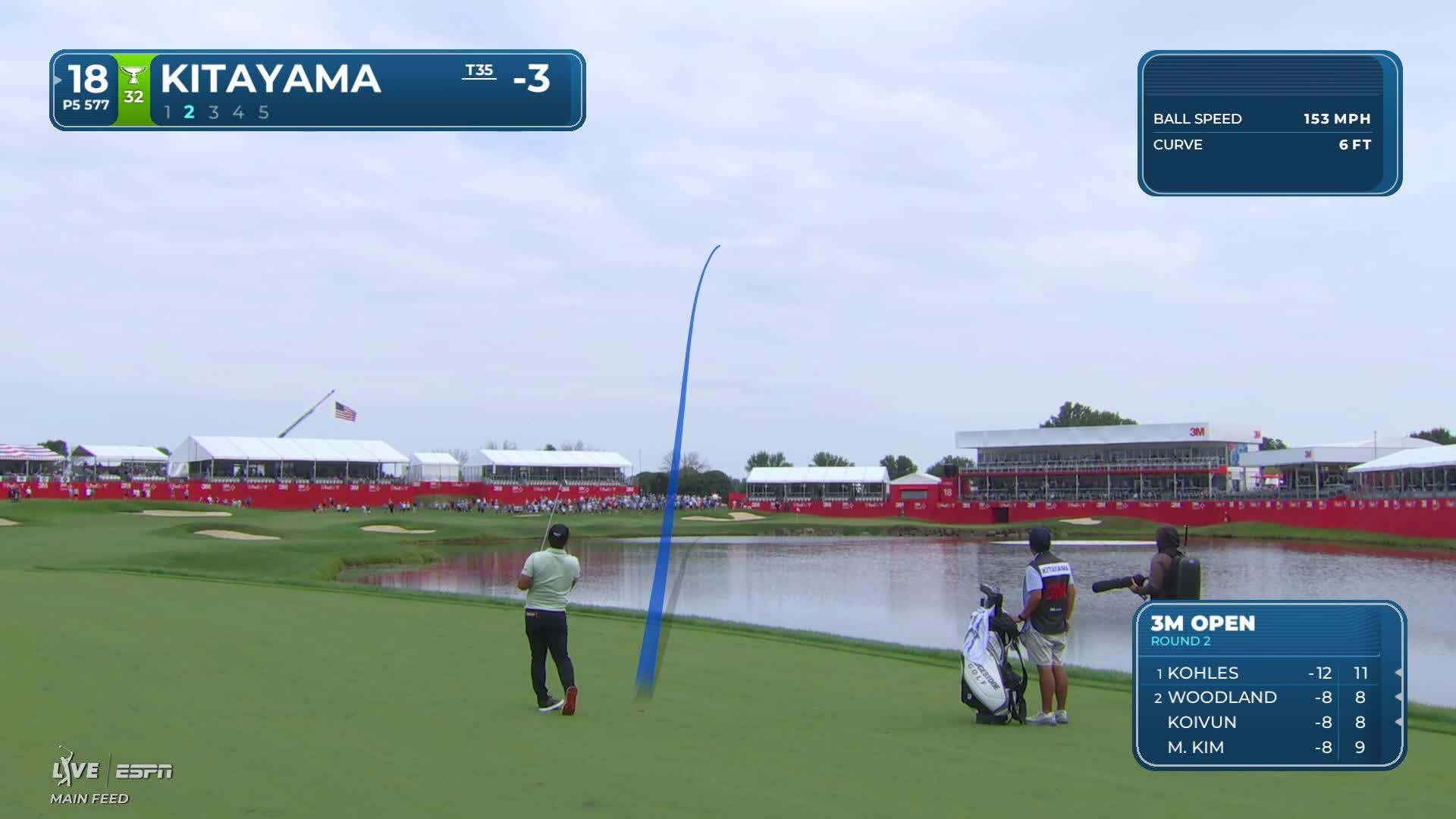 Kurt Kitayama reaches par-5 No. 18 in two, makes birdie at 3M Open