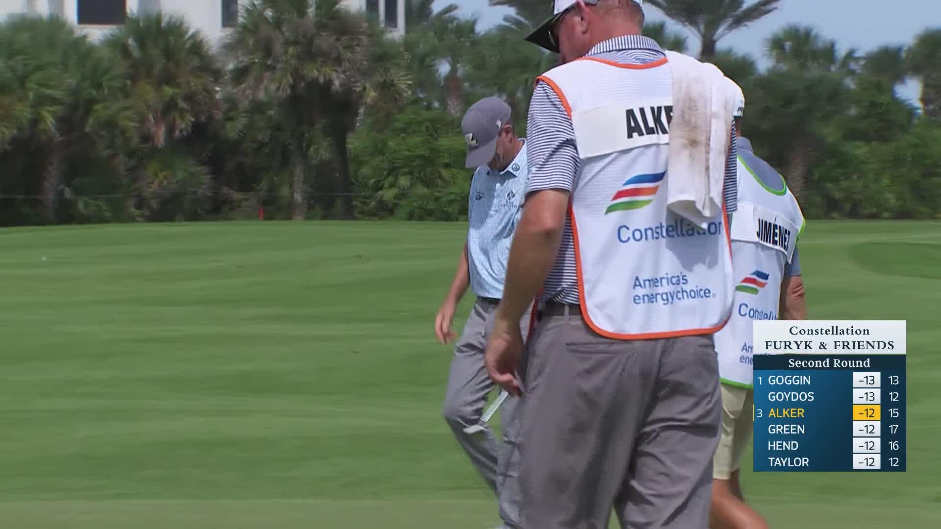 Steven Alker holes out for birdie on No. 16 at Constellation FURYK & FRIENDS