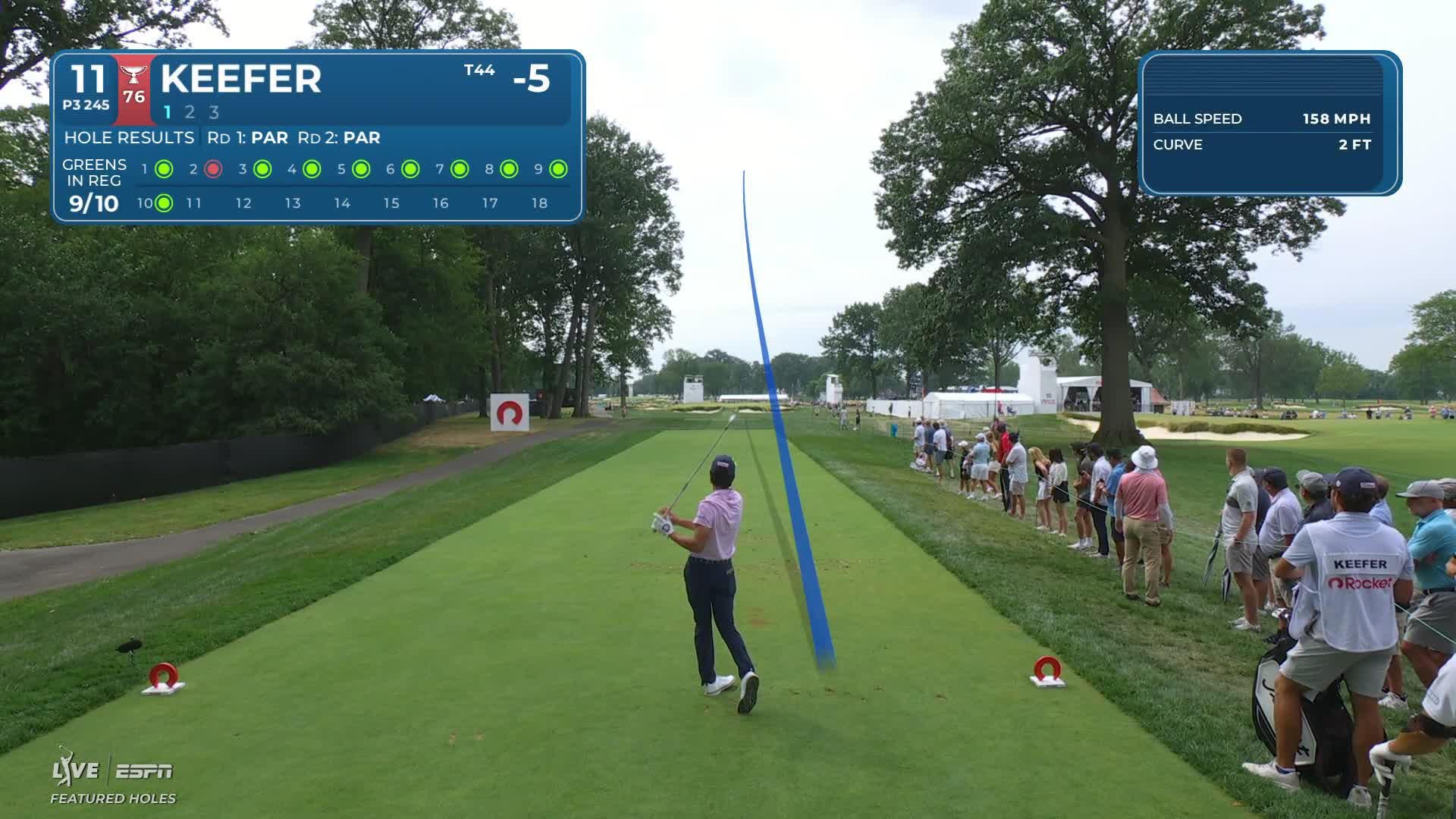 John Keefer sinks 28-foot birdie putt on No. 11 at Rocket Classic