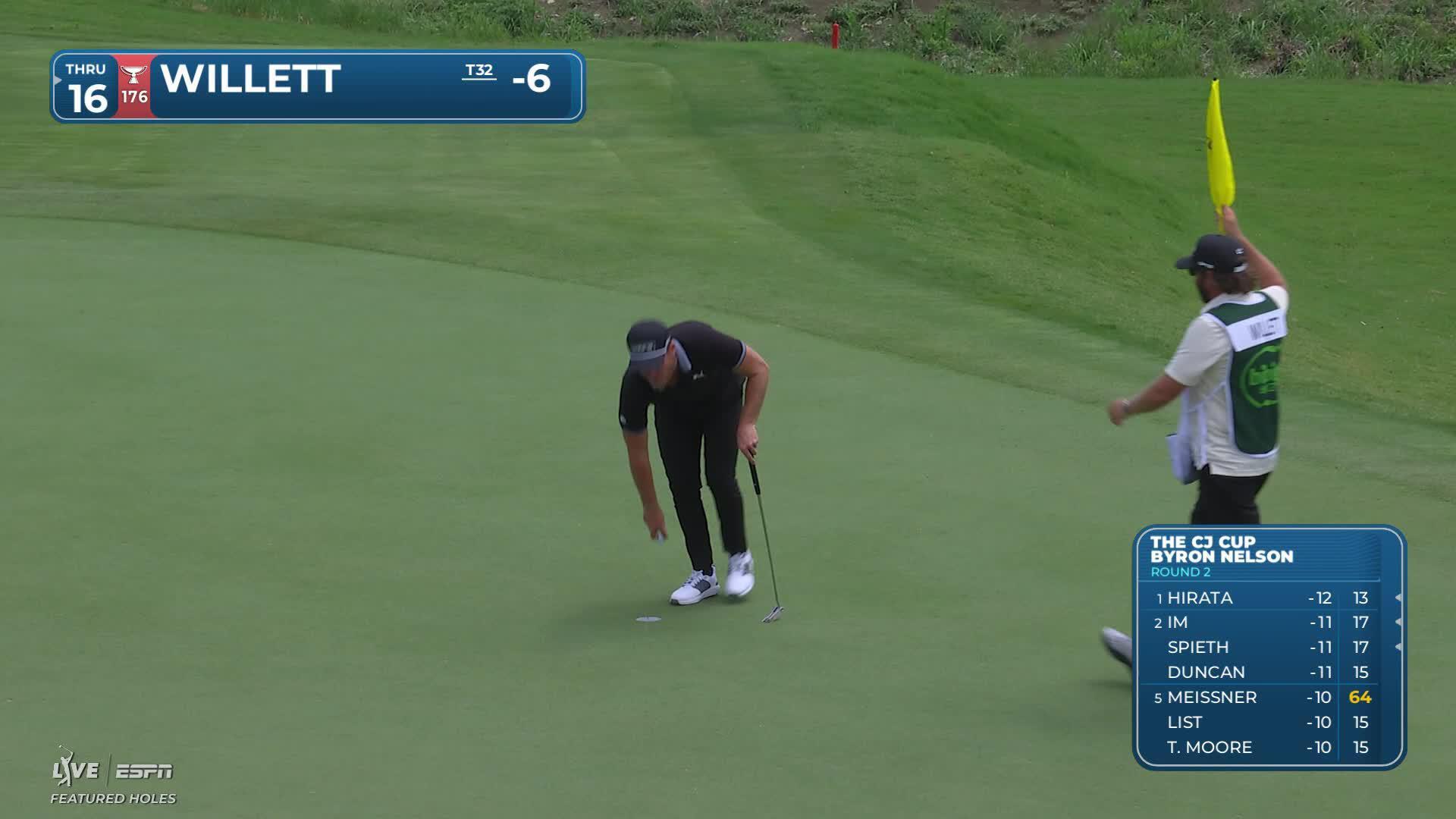 Danny Willett holes 20-foot approach for birdie on No. 7 at THE CJ CUP