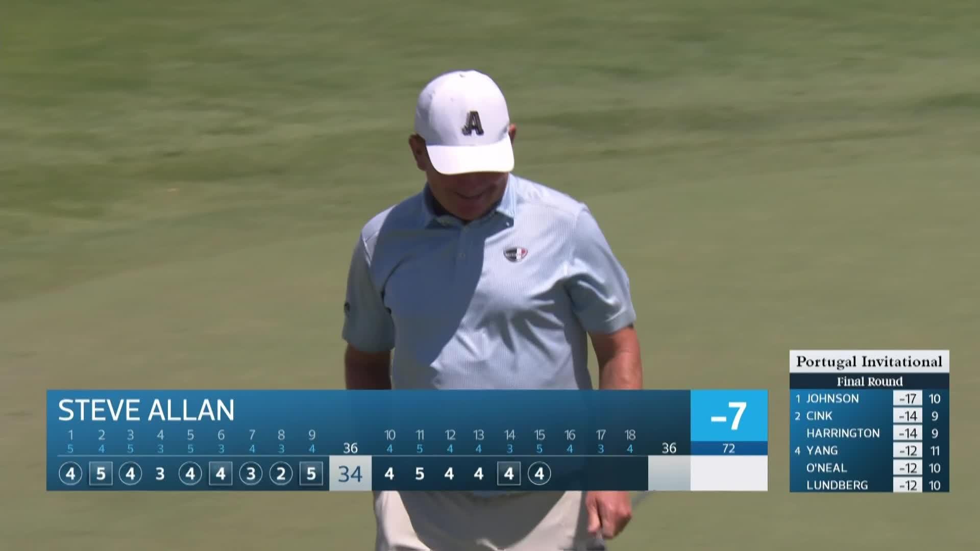 Steve Allan makes birdie putt on No. 15 at Portugal Invitational