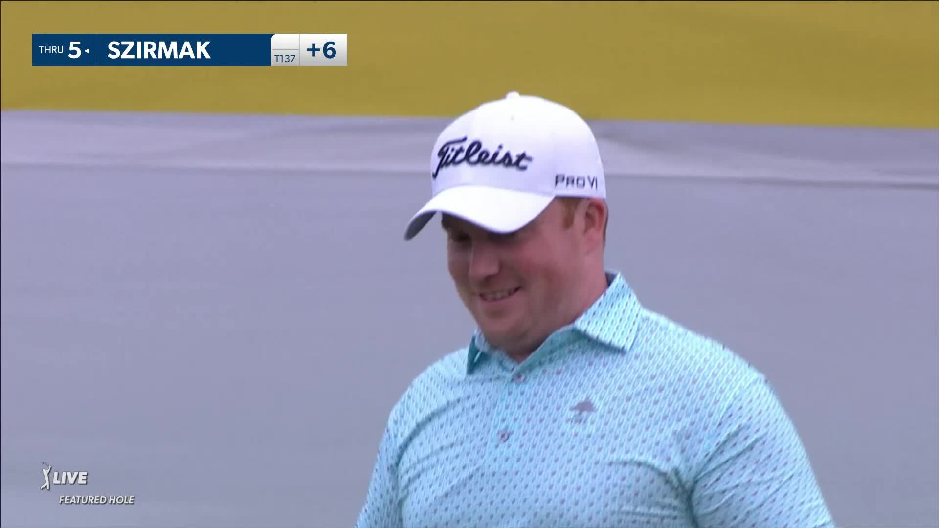 Sebastian Szirmak holes out for birdie on No. 14 at RBC Canadian