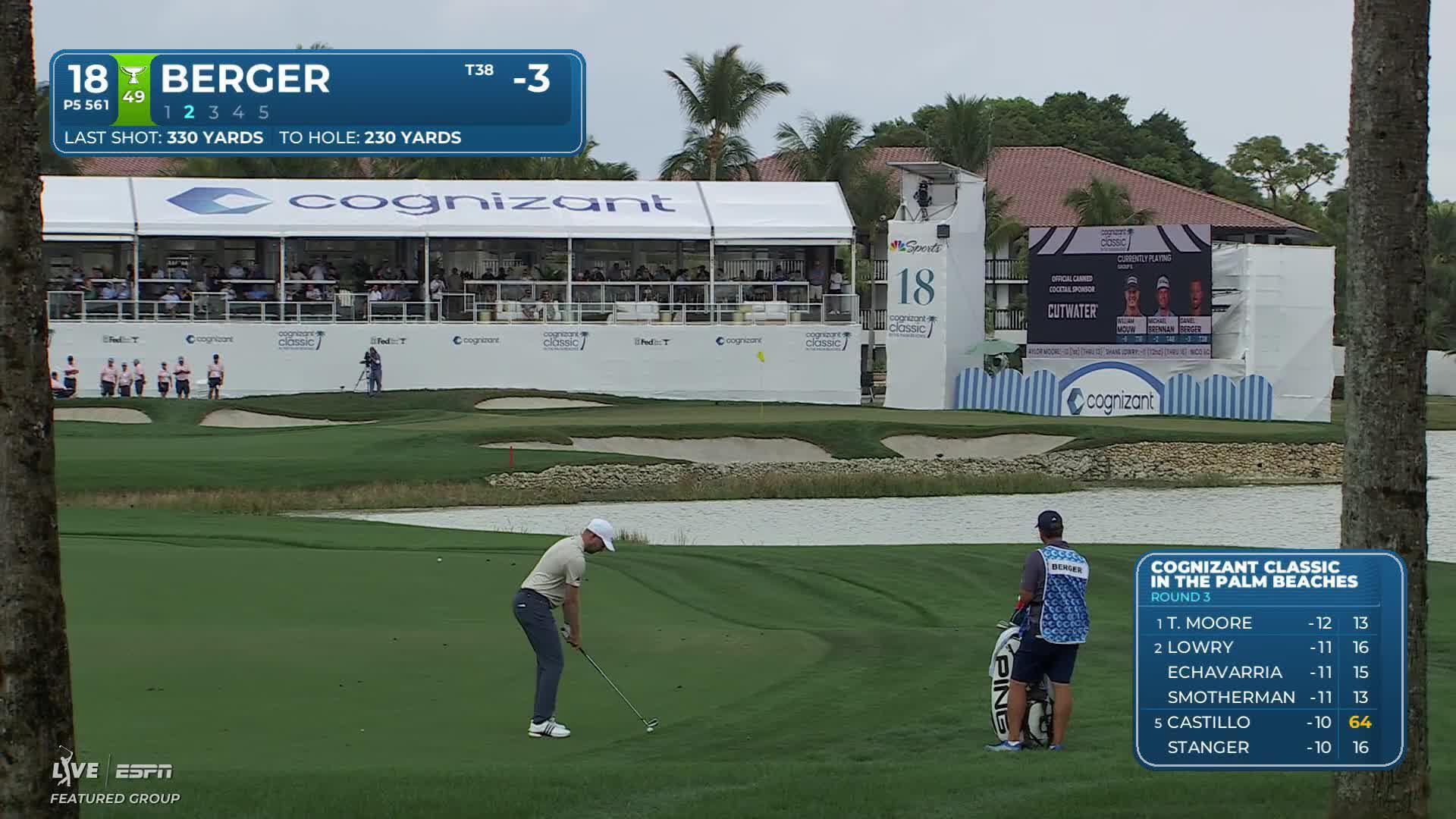 Daniel Berger sinks 3-foot birdie putt on No. 18 at Cognizant Classic
