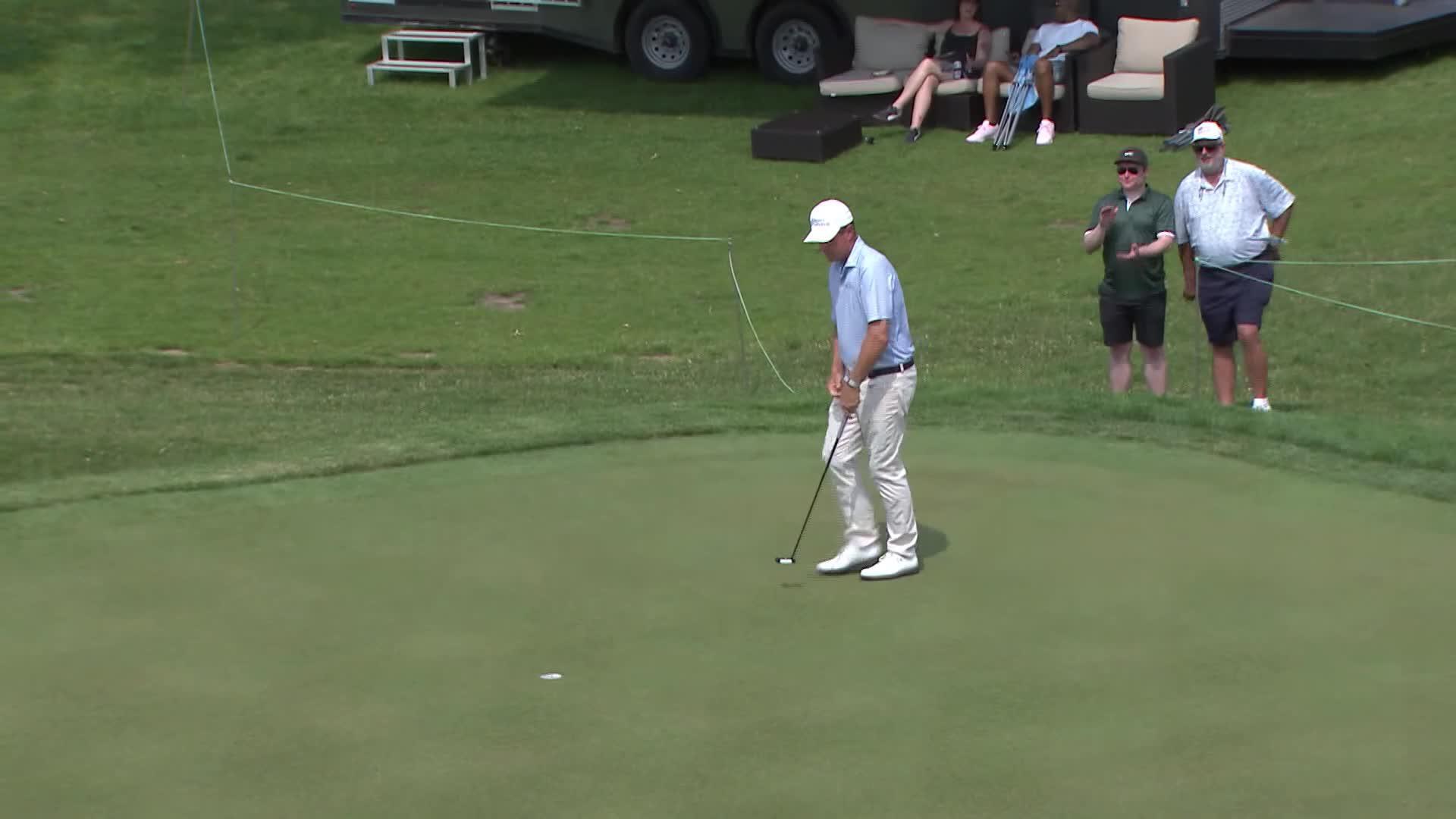 Michael Wright makes birdie on No. 15 at Principal Charity Classic