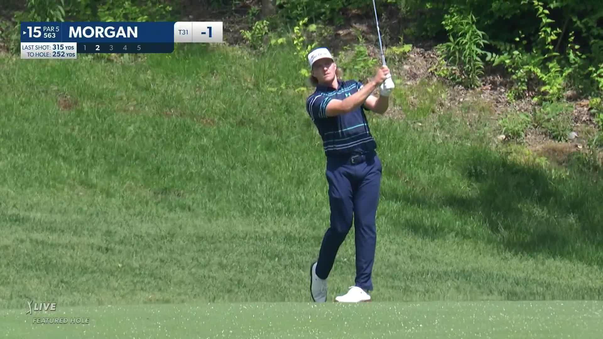 Jediah Morgan reaches in two to set up birdie at the Memorial