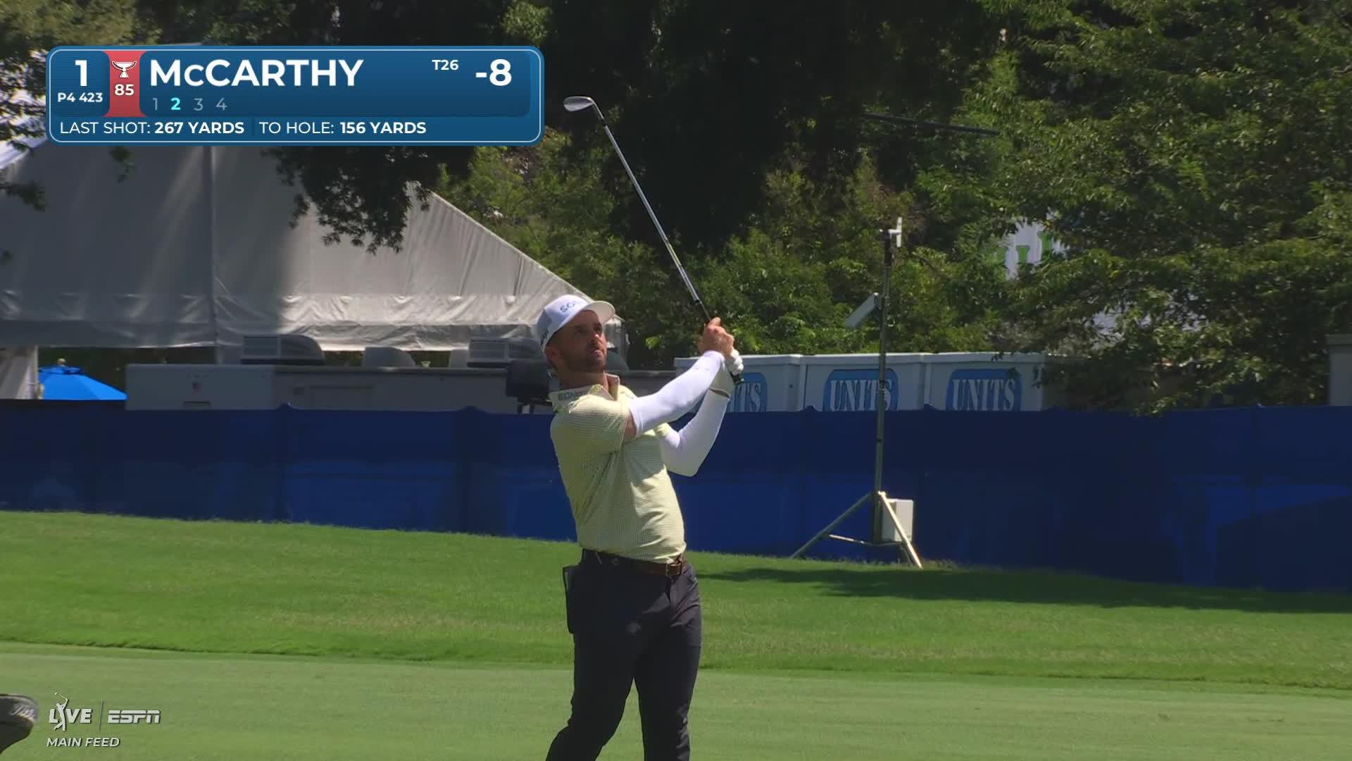 Denny McCarthy's 157-yard approach sets up birdie on No. 1 at Wyndham