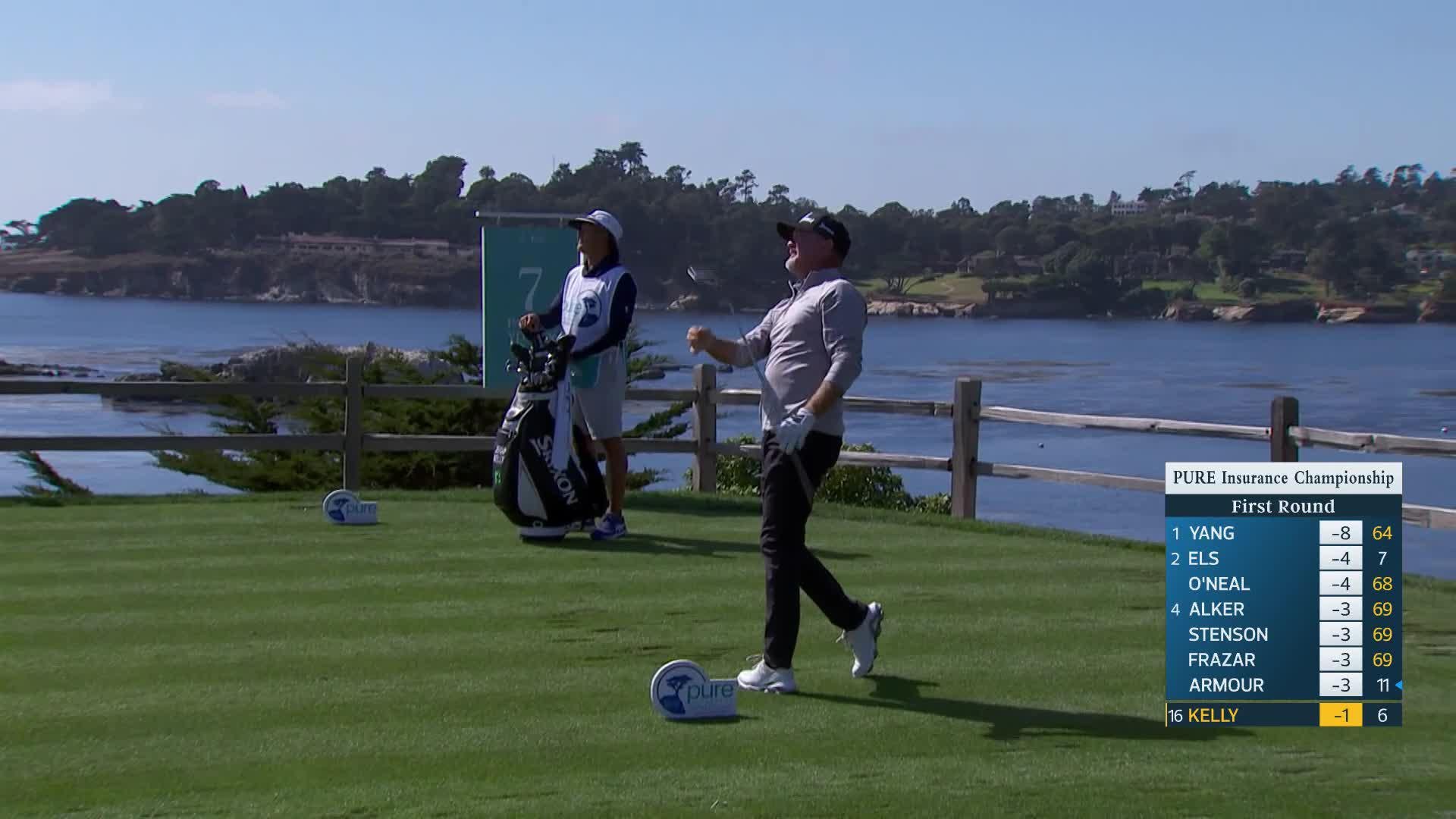 Jerry Kelly makes birdie on No. 7 at PURE Insurance Championship