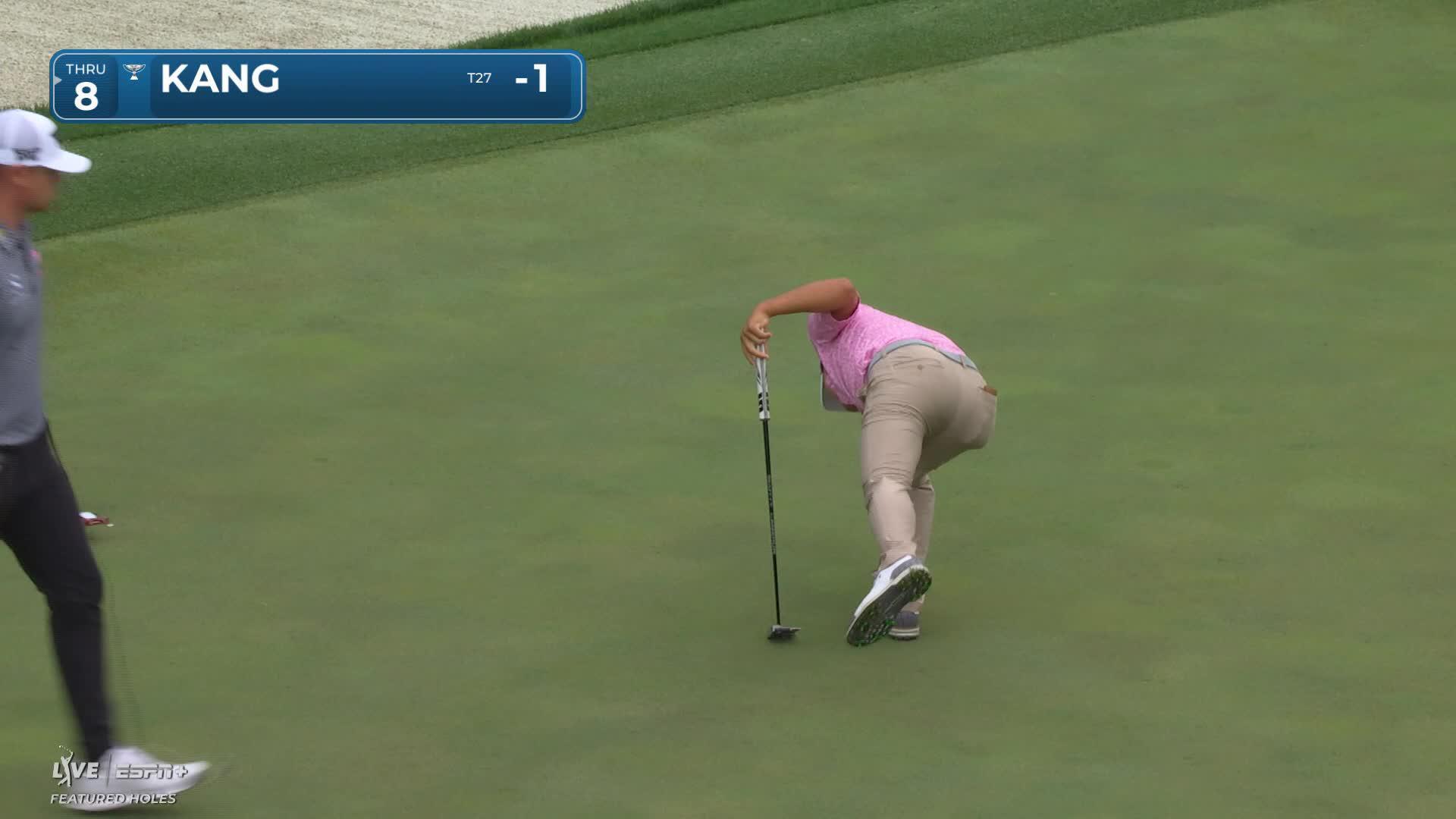 Sung Kang sinks a 40-foot birdie putt on No. 17 at THE CJ CUP