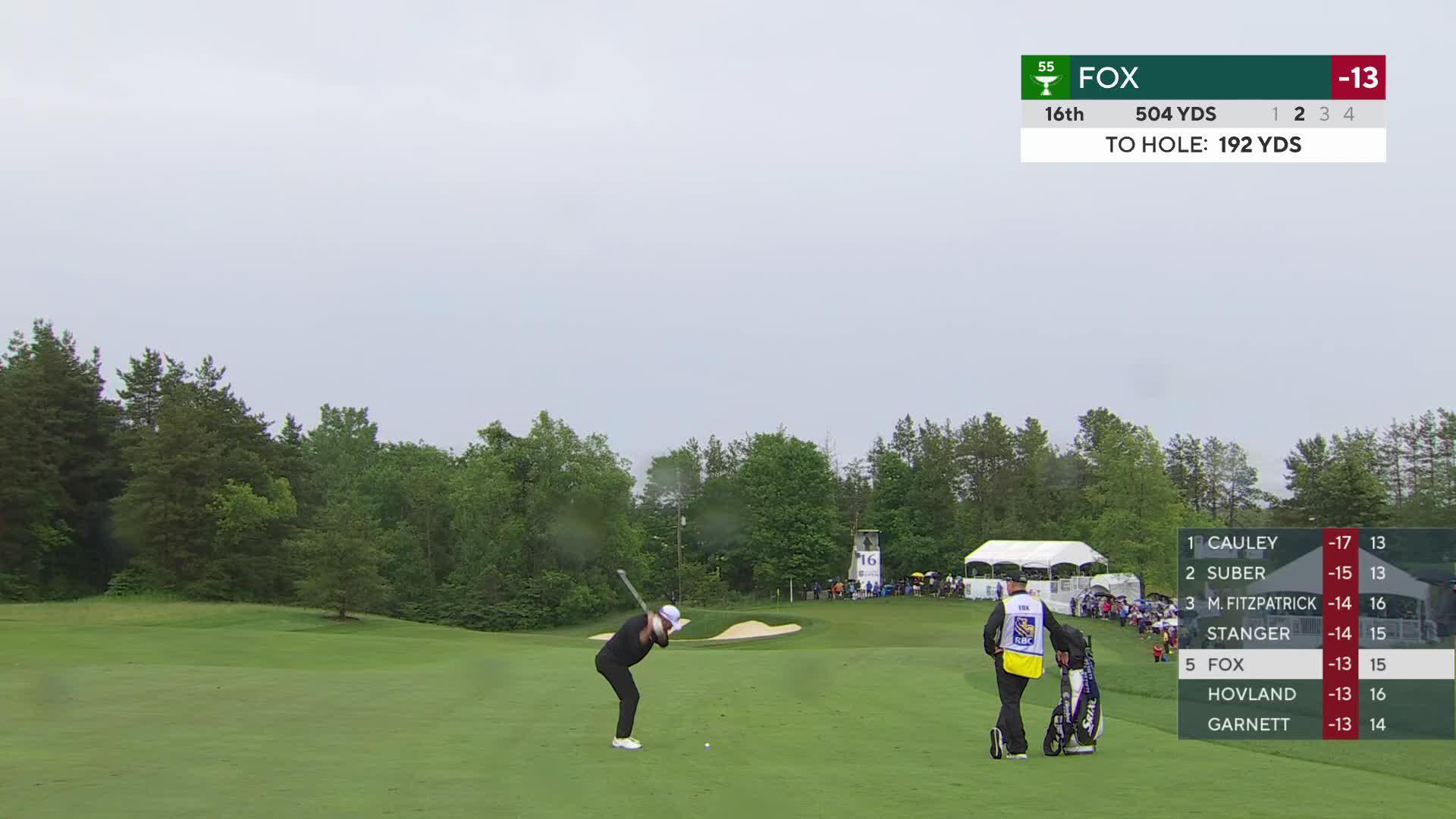 Ryan Fox gets up-and-down from 191 yards for birdie on No. 16 at RBC Canadian