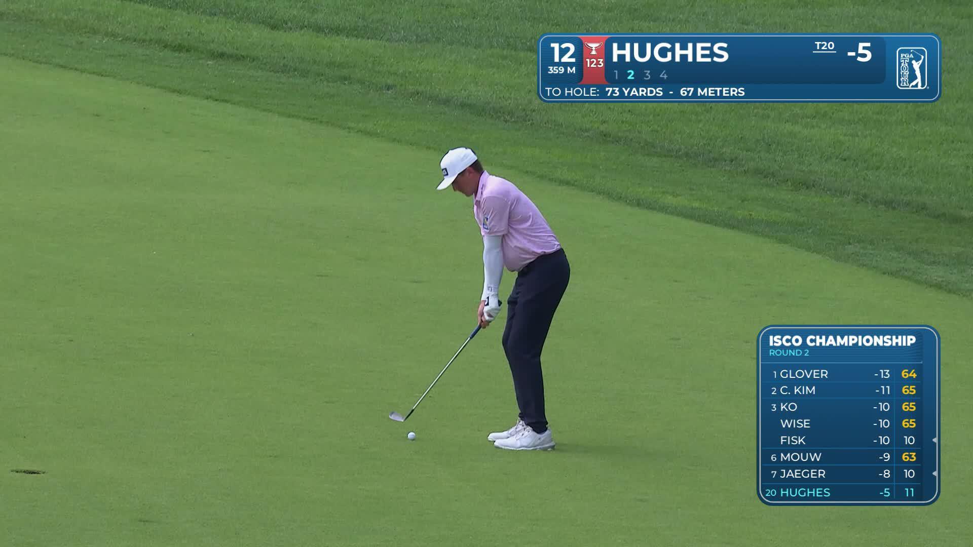 Mackenzie Hughes's 70-yard approach sets up birdie on No. 12 at ISCO Championship