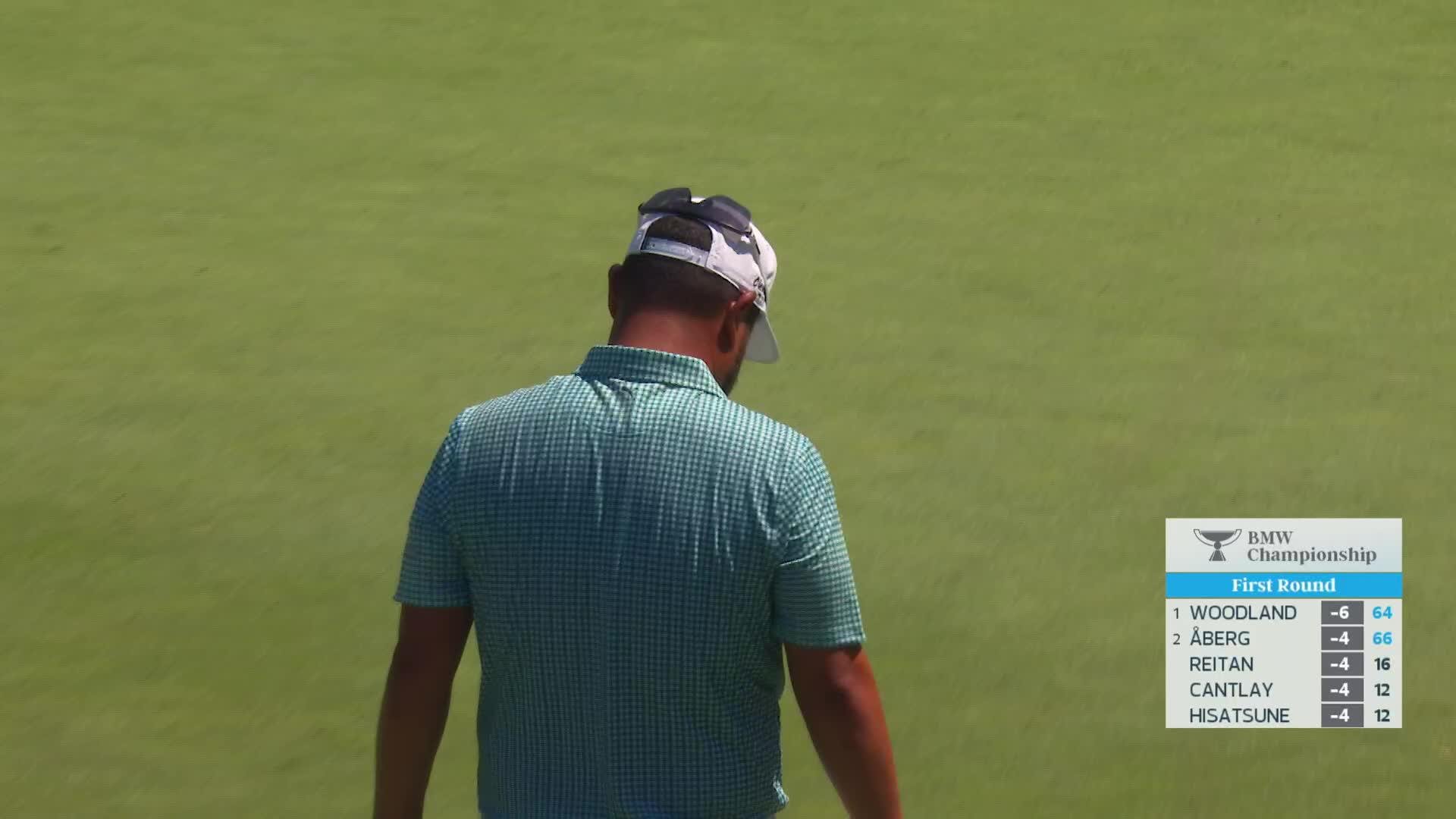 J.J. Spaun drains 23-foot birdie putt on No. 7 at BMW Championship