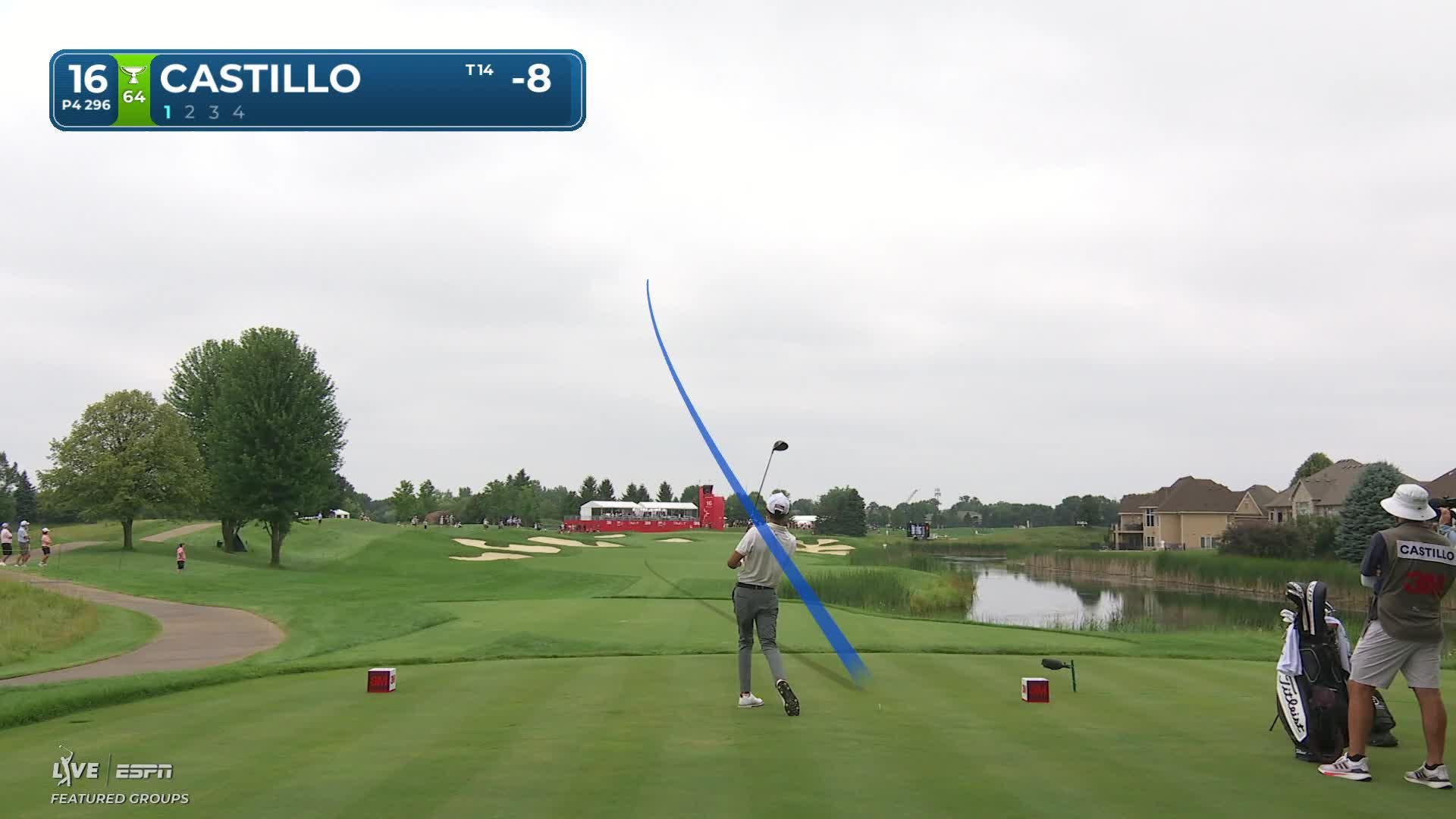 Ricky Castillo's 304-yard drive sets up birdie on No. 16 at 3M Open