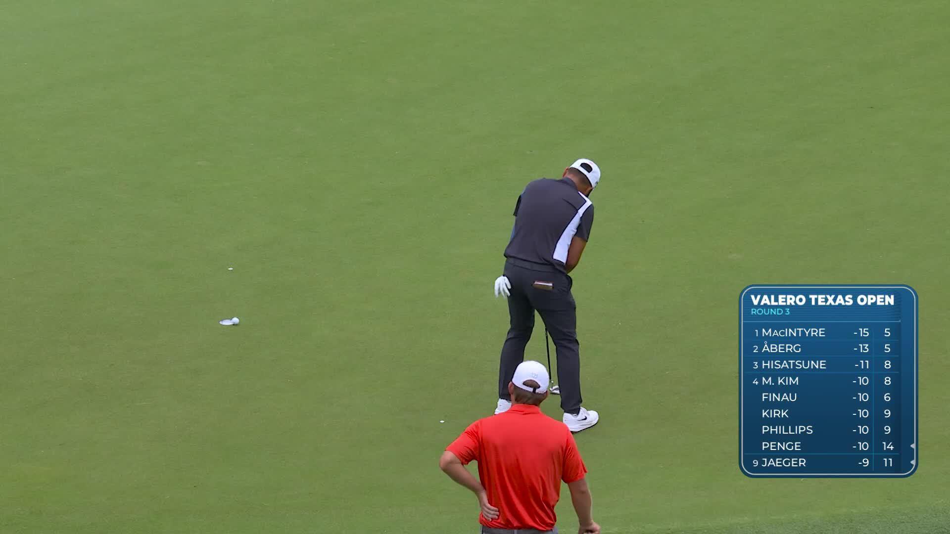 Kevin Yu drains 8-foot birdie putt on No. 11 at Valero