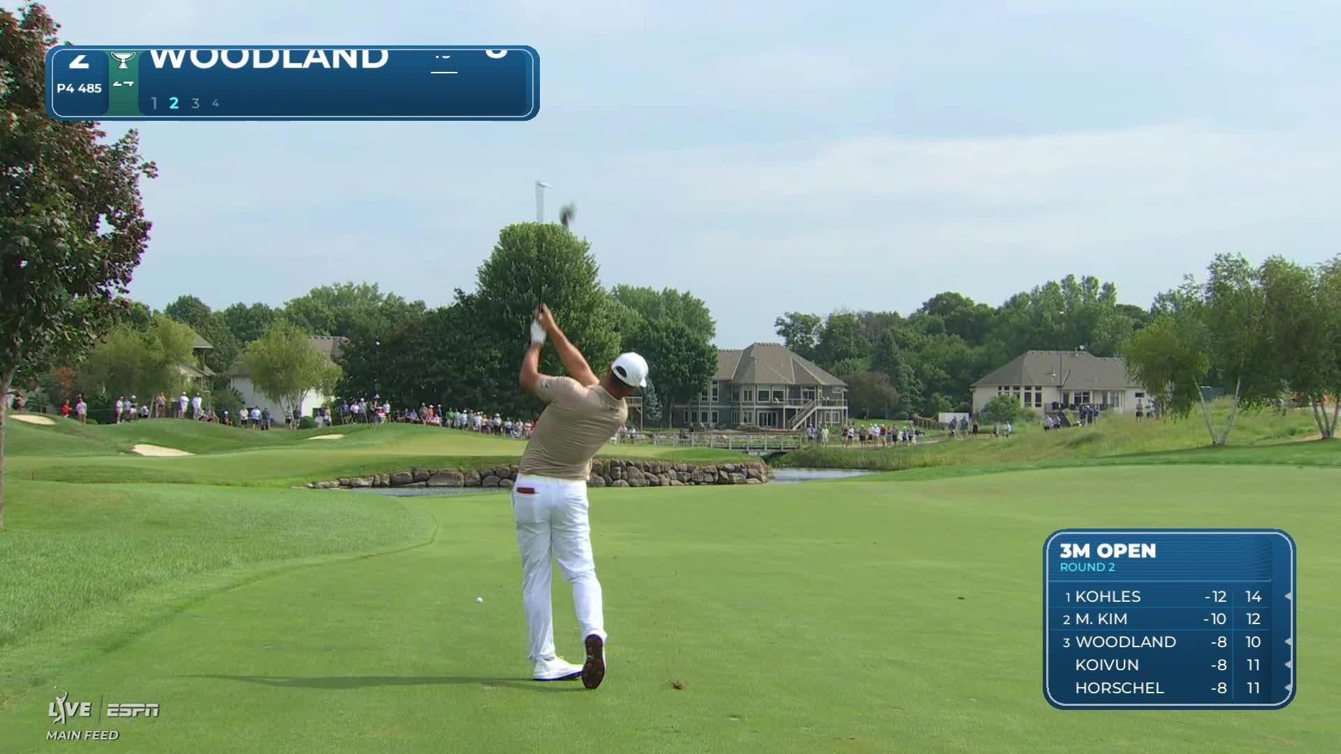 Gary Woodland's 159-yard approach sets up birdie on No. 2 at 3M Open