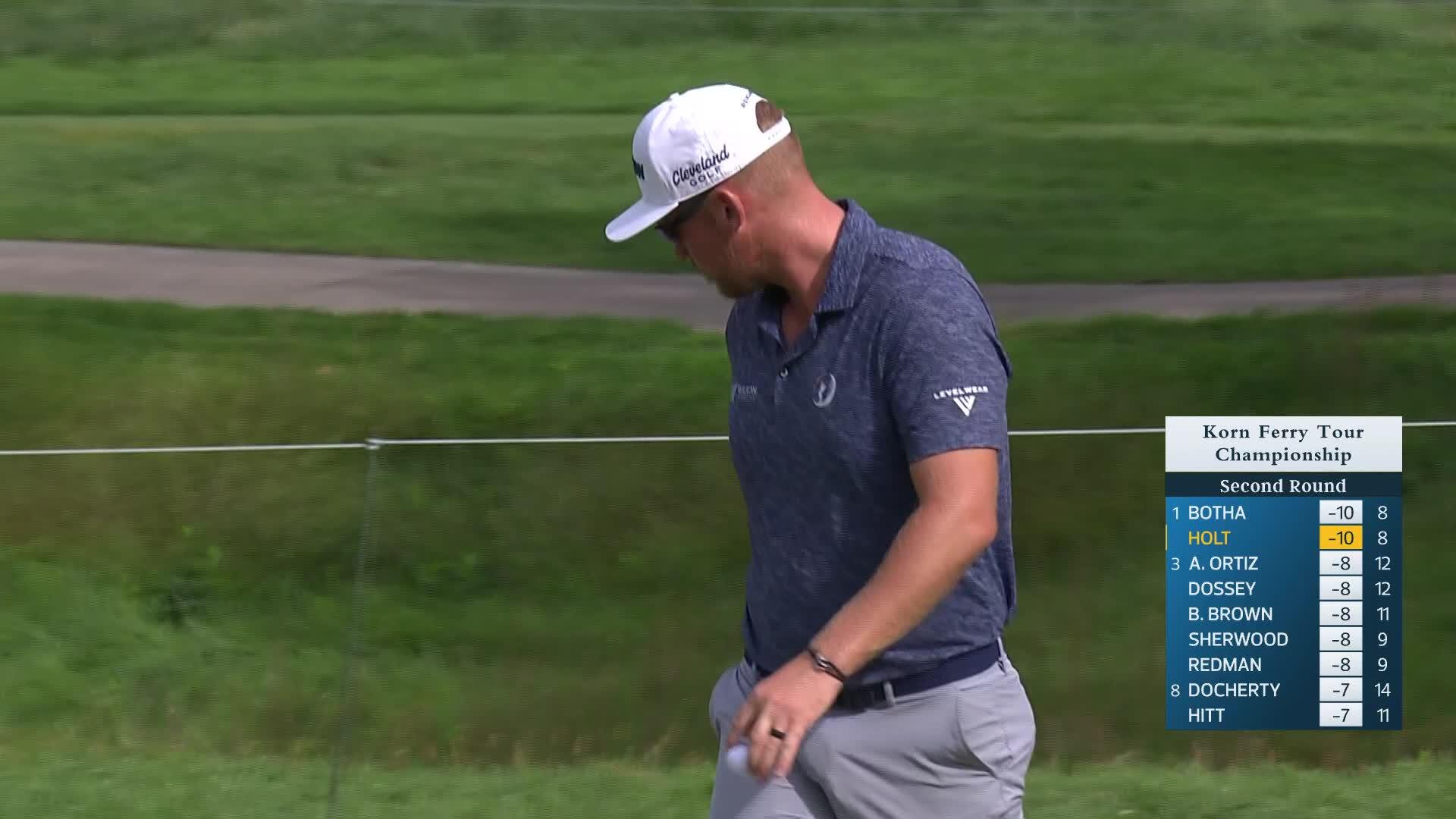 Ian Holt makes birdie on No. 8 at Korn Ferry Tour Champ
