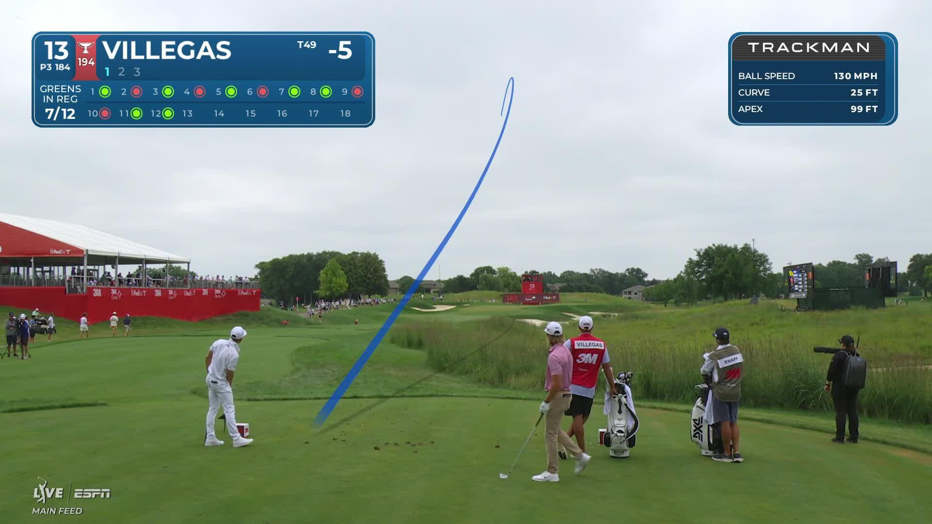 Camilo Villegas hits tee shot to 7 feet, sets up birdie on No. 13 at 3M Open
