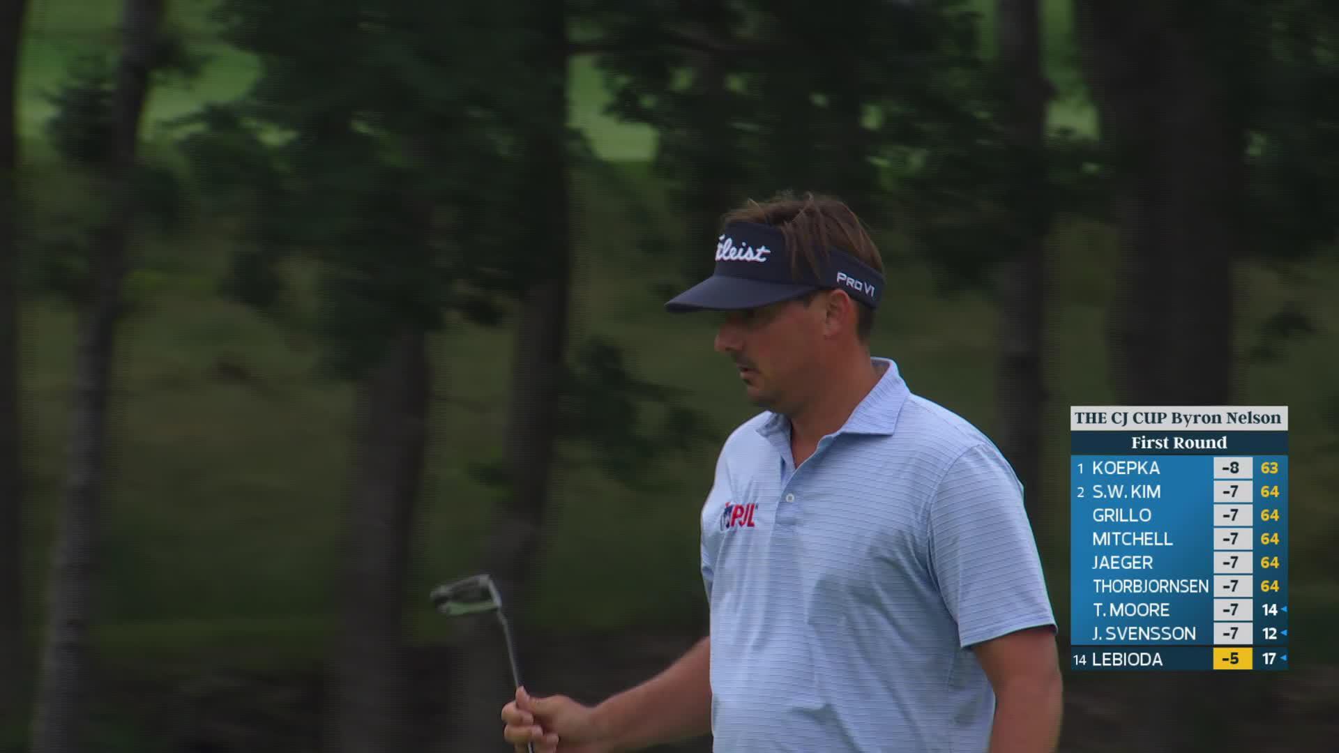 Hank Lebioda taps in for birdie on No. 9 at THE CJ CUP