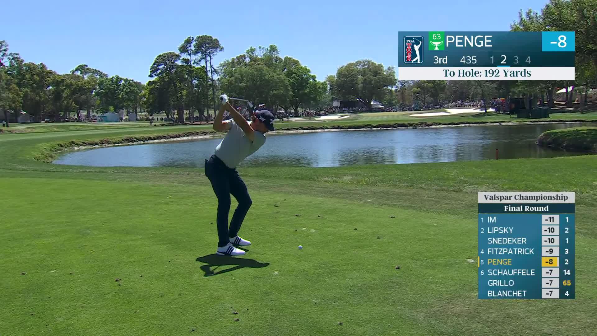 Marco Penge hits 191-yard approach to 6 feet, sets up birdie on No. 3 at Valspar