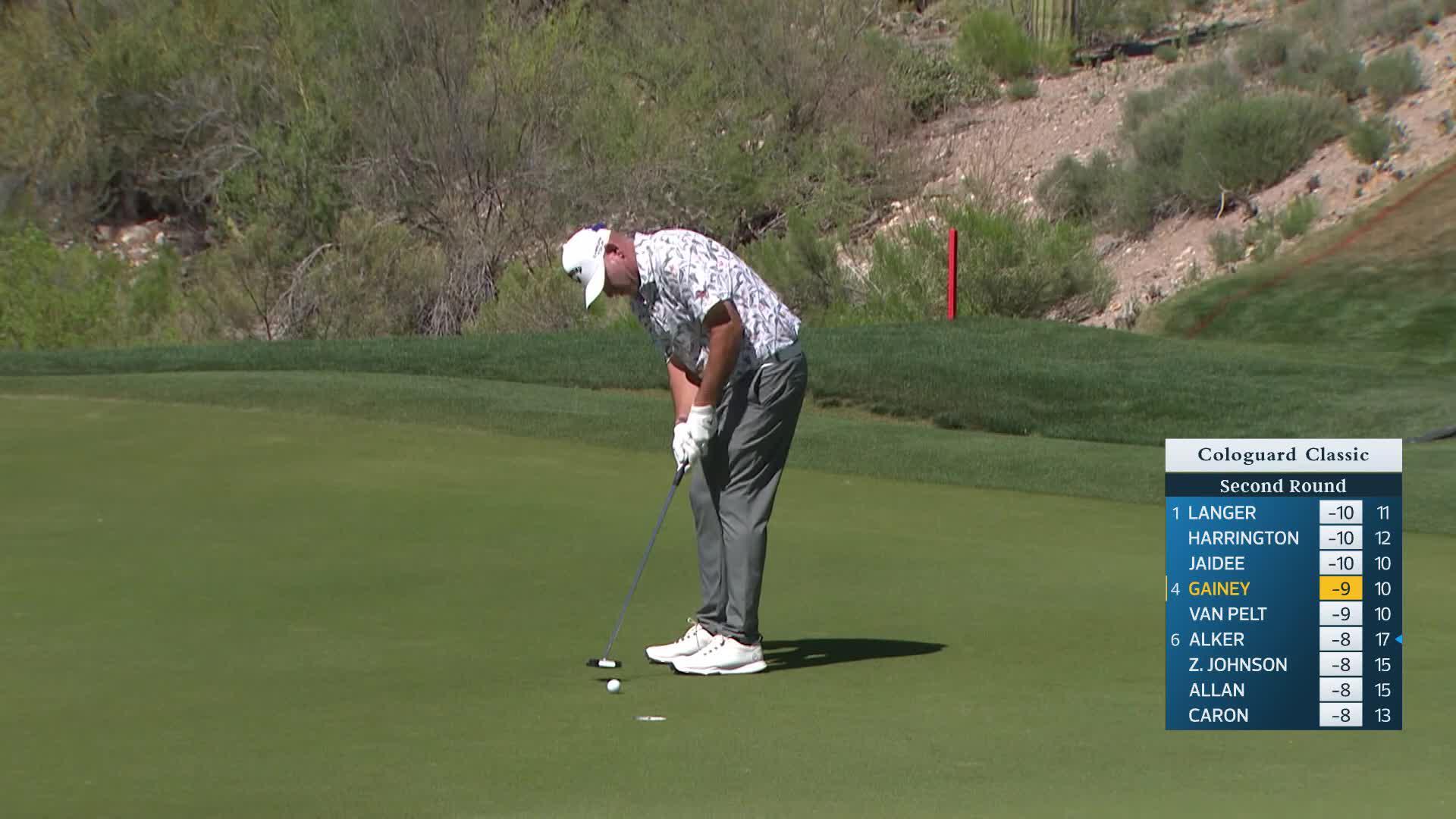 Tommy Gainey makes birdie on No. 11 at Cologuard Classic