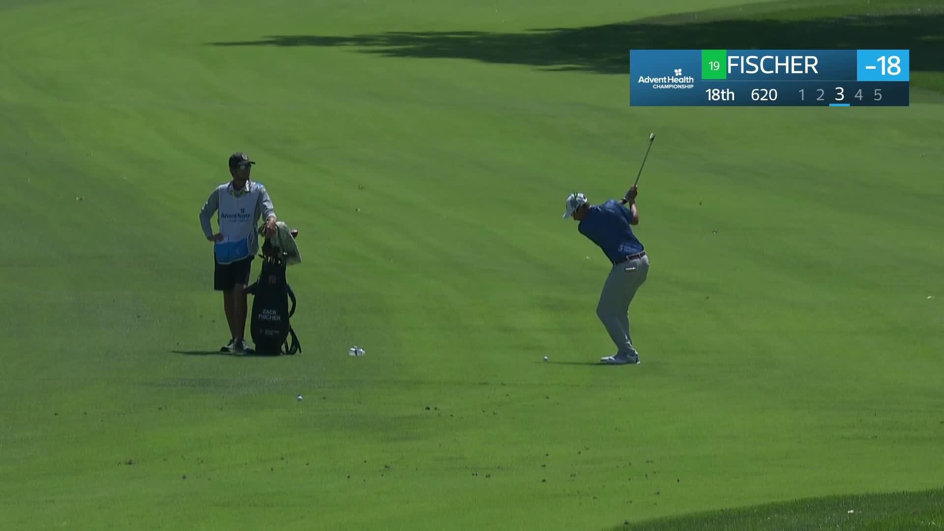 Zack Fischer makes birdie on No. 18 at AdventHealth