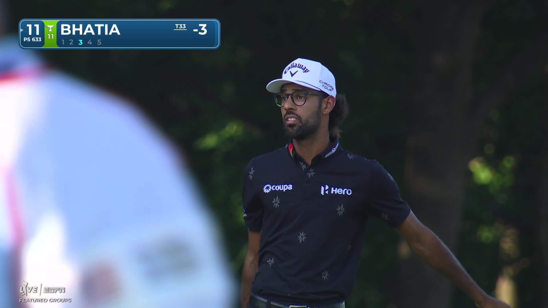 Akshay Bhatia's 192-yard approach sets up birdie at Charles Schwab