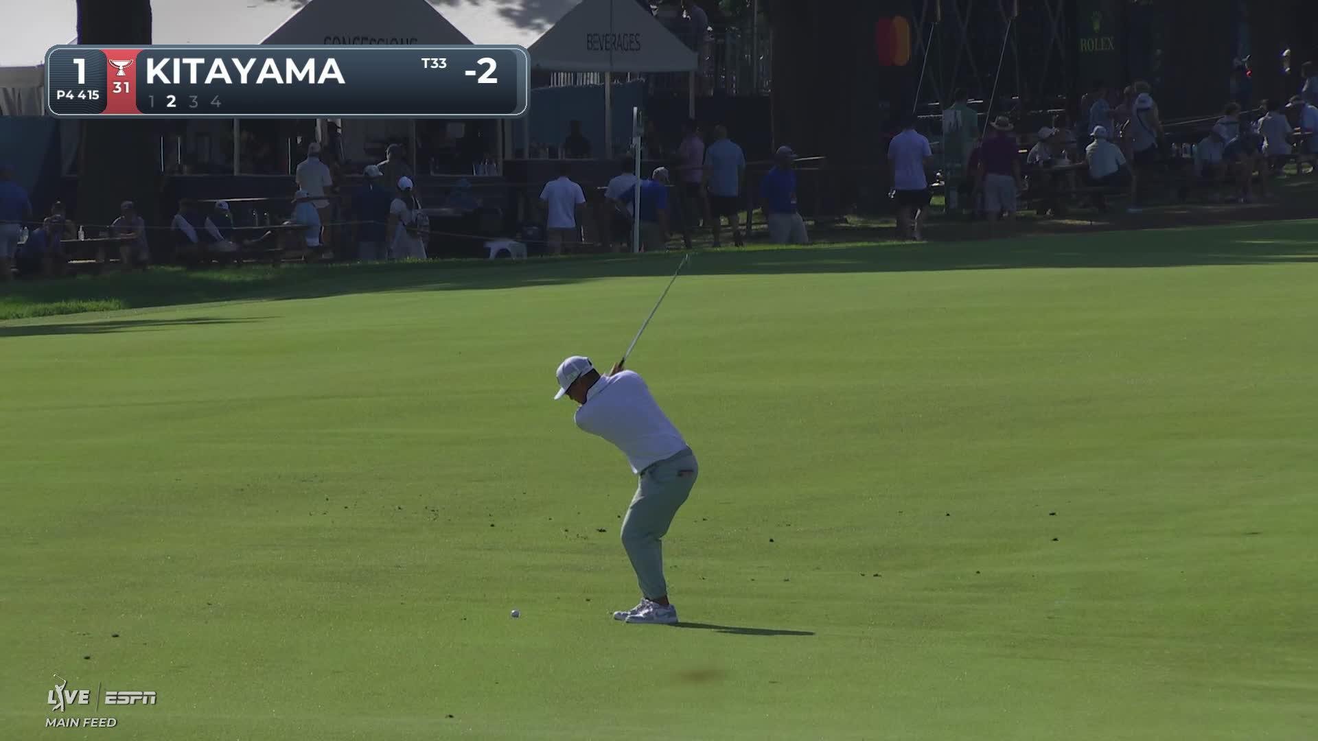 Kurt Kitayama gets up-and-down from 110 yards for birdie on No. 1 at BMW Championship