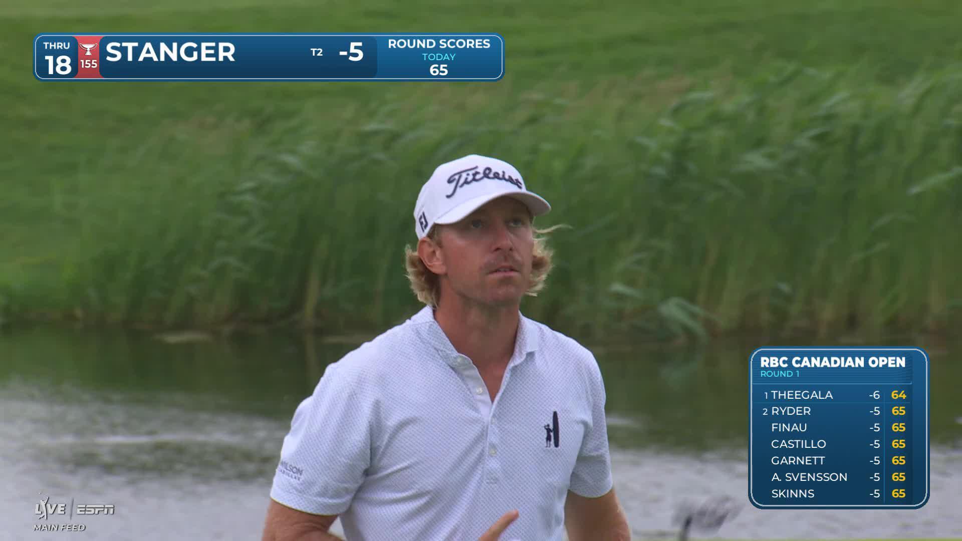 Jimmy Stanger sinks 7-foot putt for birdie on No. 18 at RBC Canadian