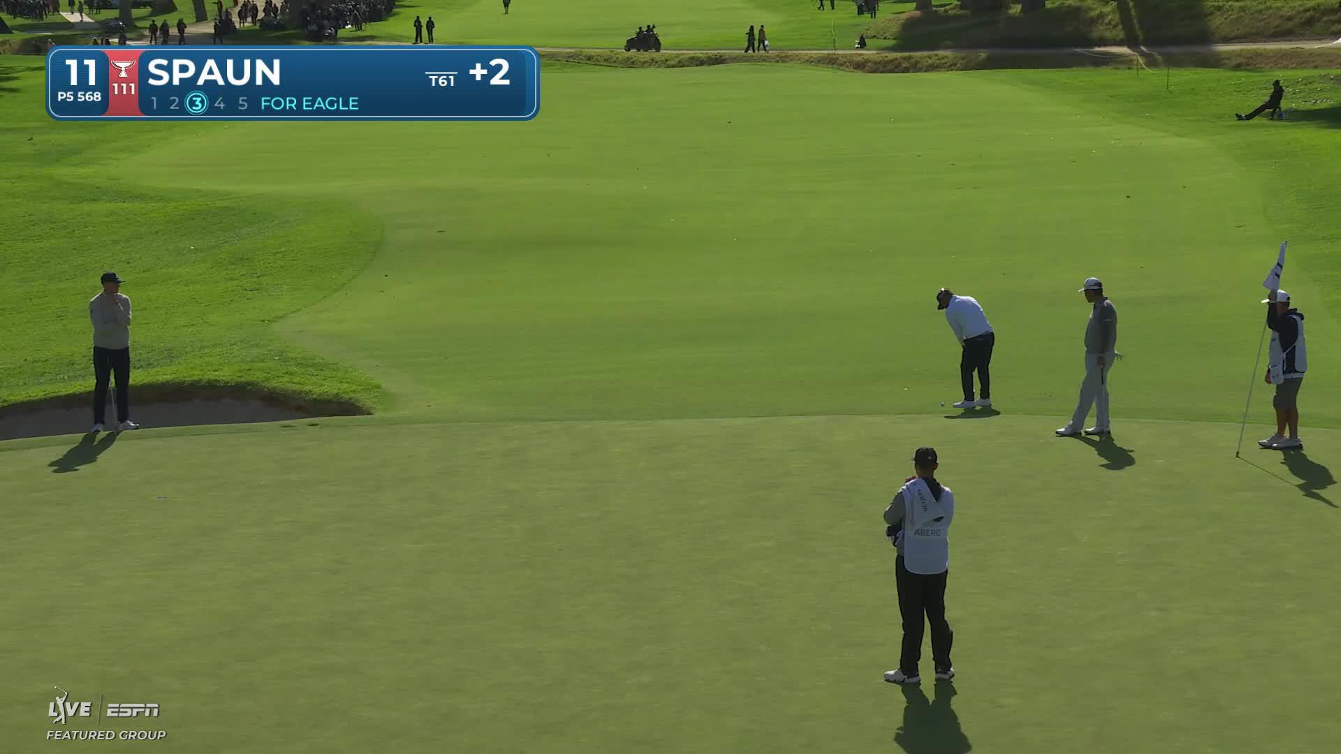 J.J. Spaun hits 34-yard approach to 3 feet, makes birdie on No. 11 at The Genesis
