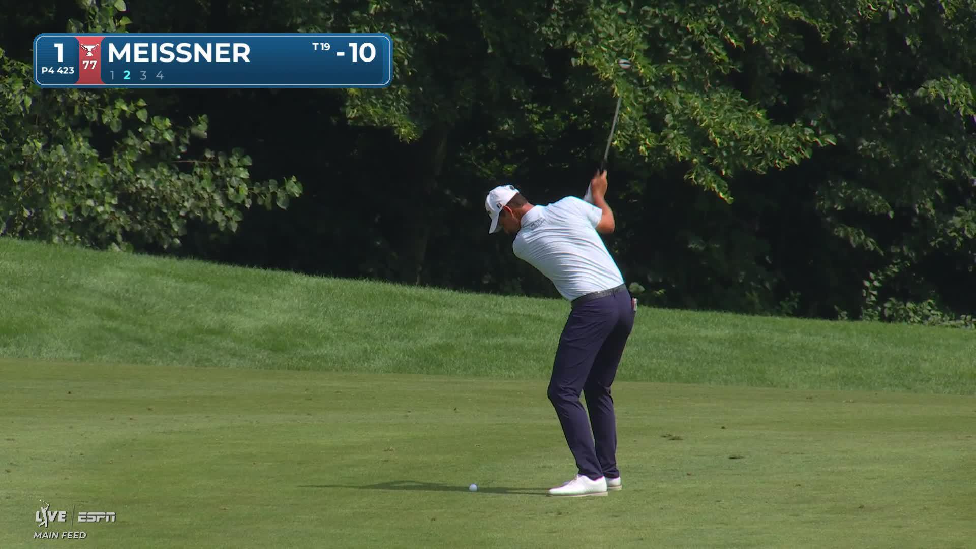 Mac Meissner gets up-and-down from 100 yards for birdie on No. 1 at John Deere