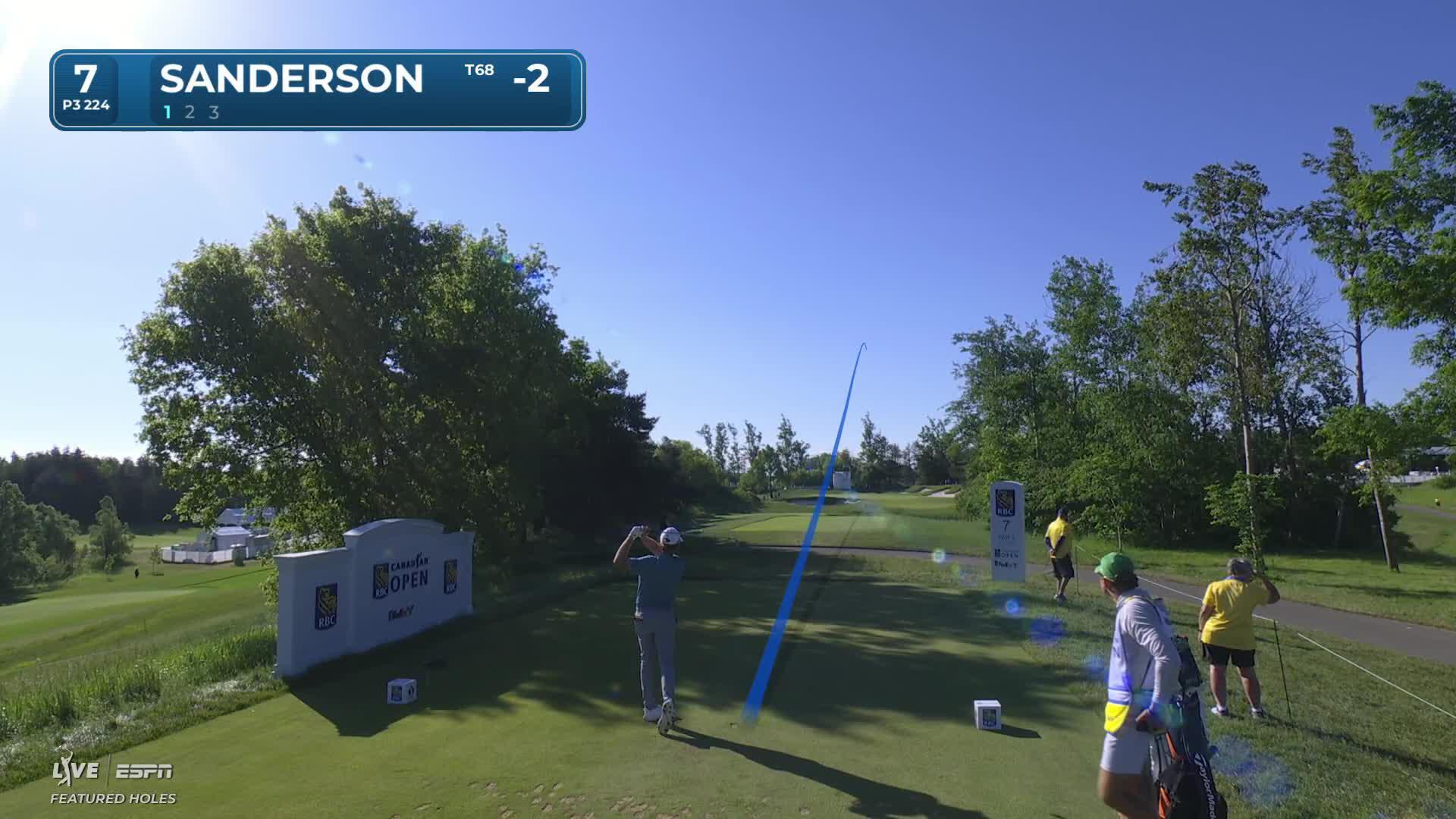 Calen Sanderson hits tee shot to 14 feet, sets up birdie on No. 7 at RBC Canadian
