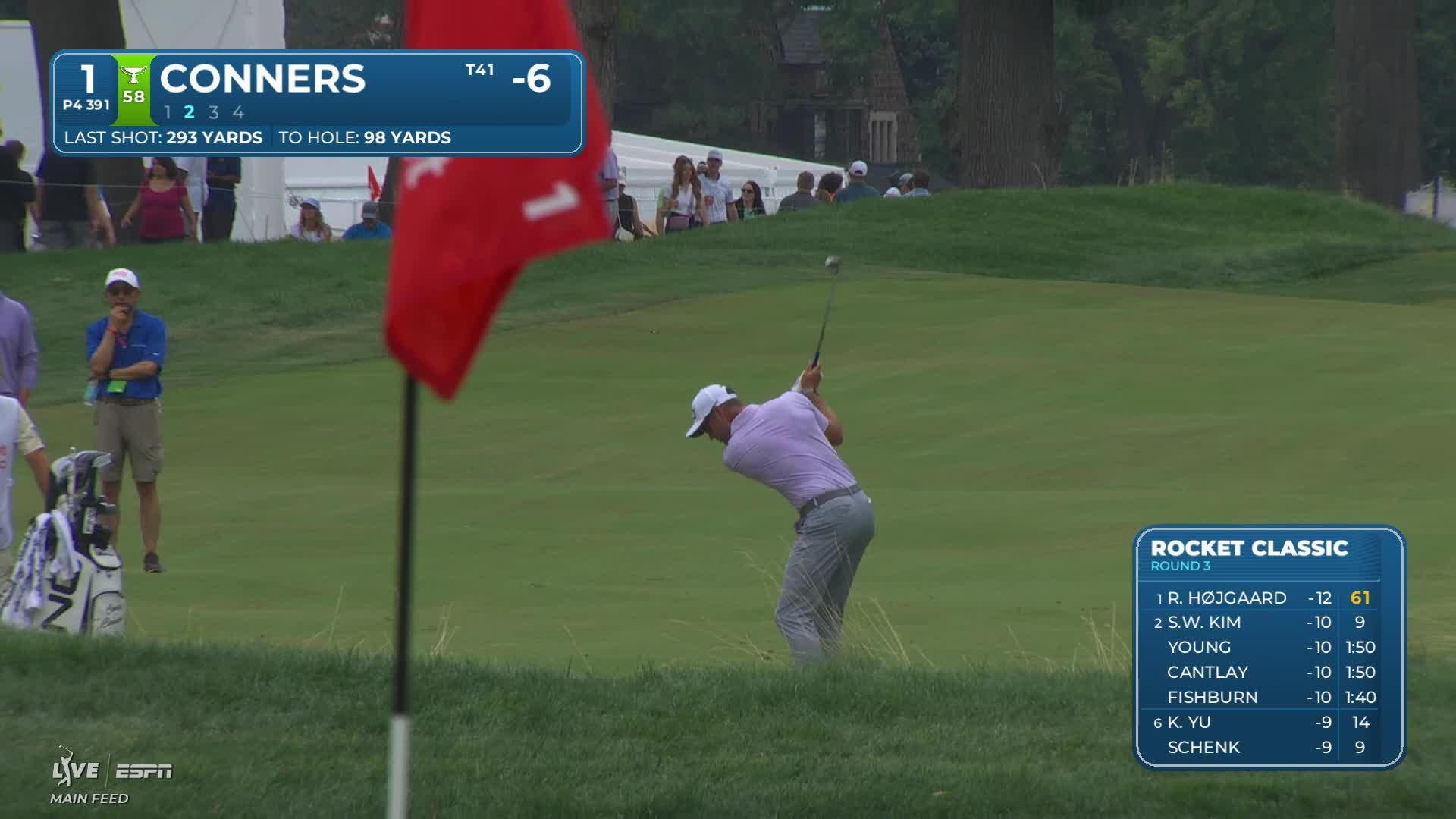 Corey Conners's 100-yard approach sets up birdie on No. 1 at Rocket Classic