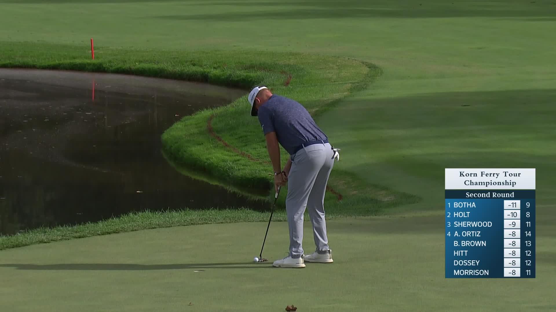 Ian Holt makes birdie on No. 9 at Korn Ferry Tour Champ