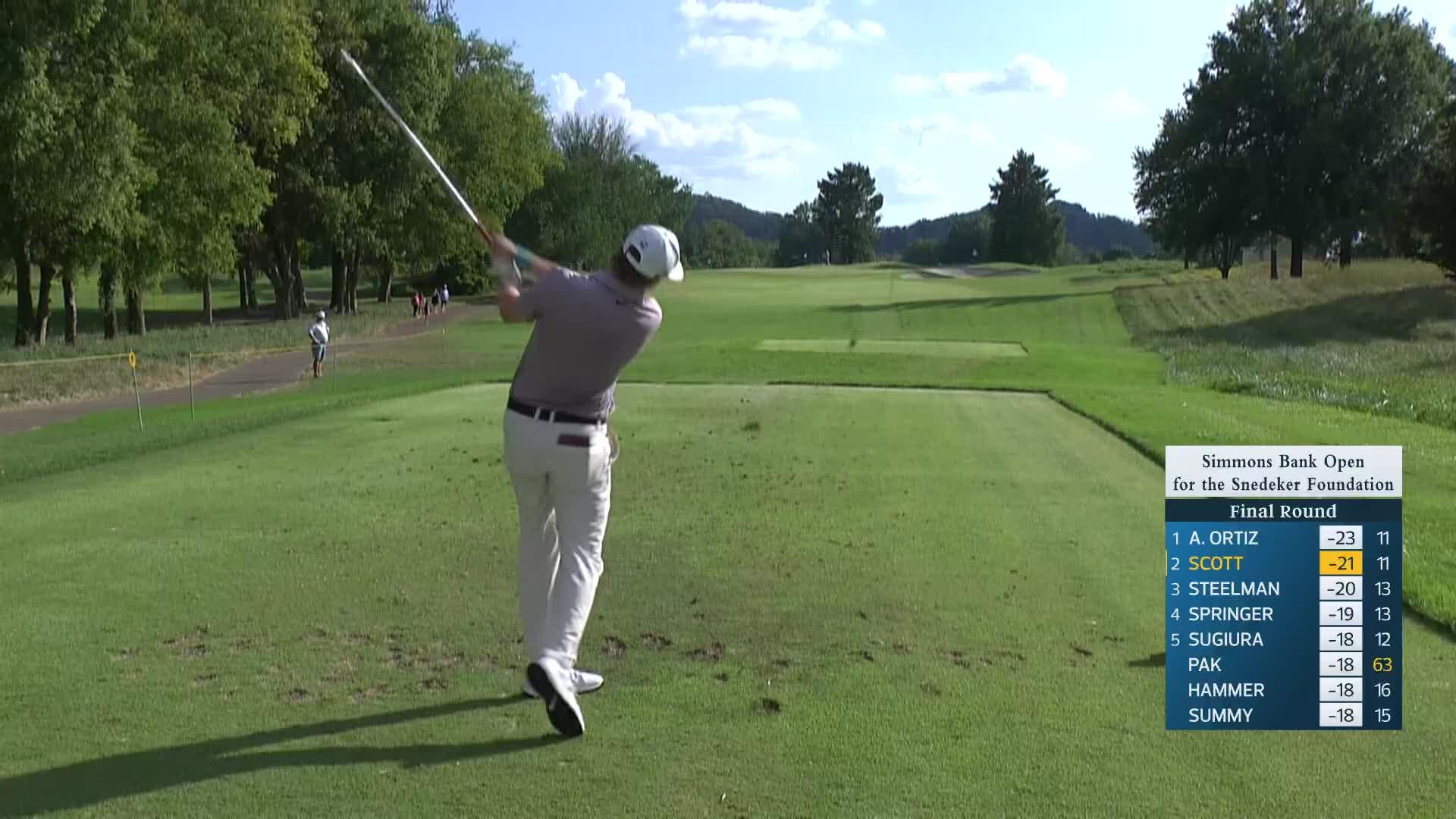 Sandy Scott makes birdie on No. 12 at Simmons Bank Open