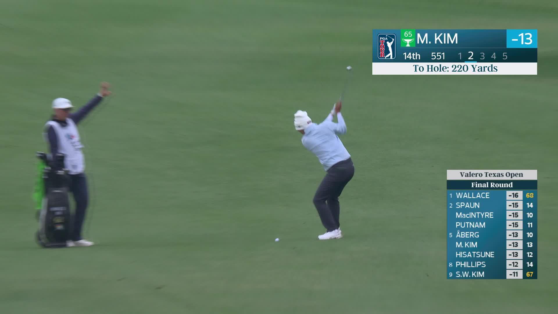 Michael Kim makes birdie on No. 14 at Valero