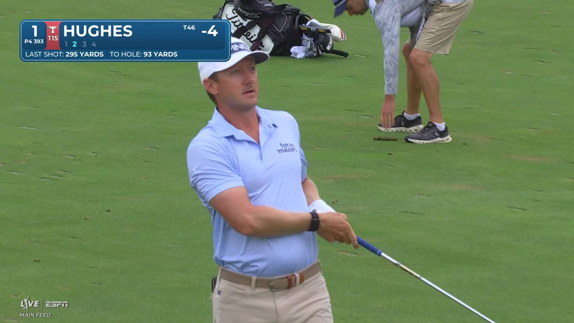 Mackenzie Hughes drains 15-foot putt for birdie on No. 1 at 3M Open