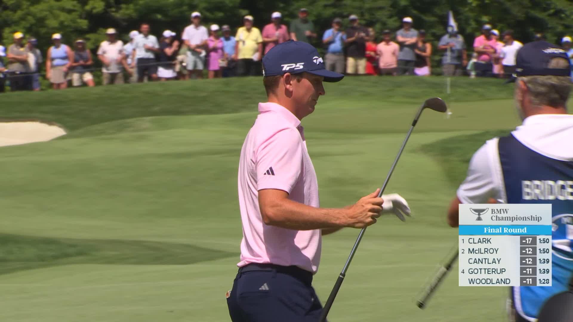 Jacob Bridgeman's 114-yard approach sets up birdie on No. 1 at BMW Championship