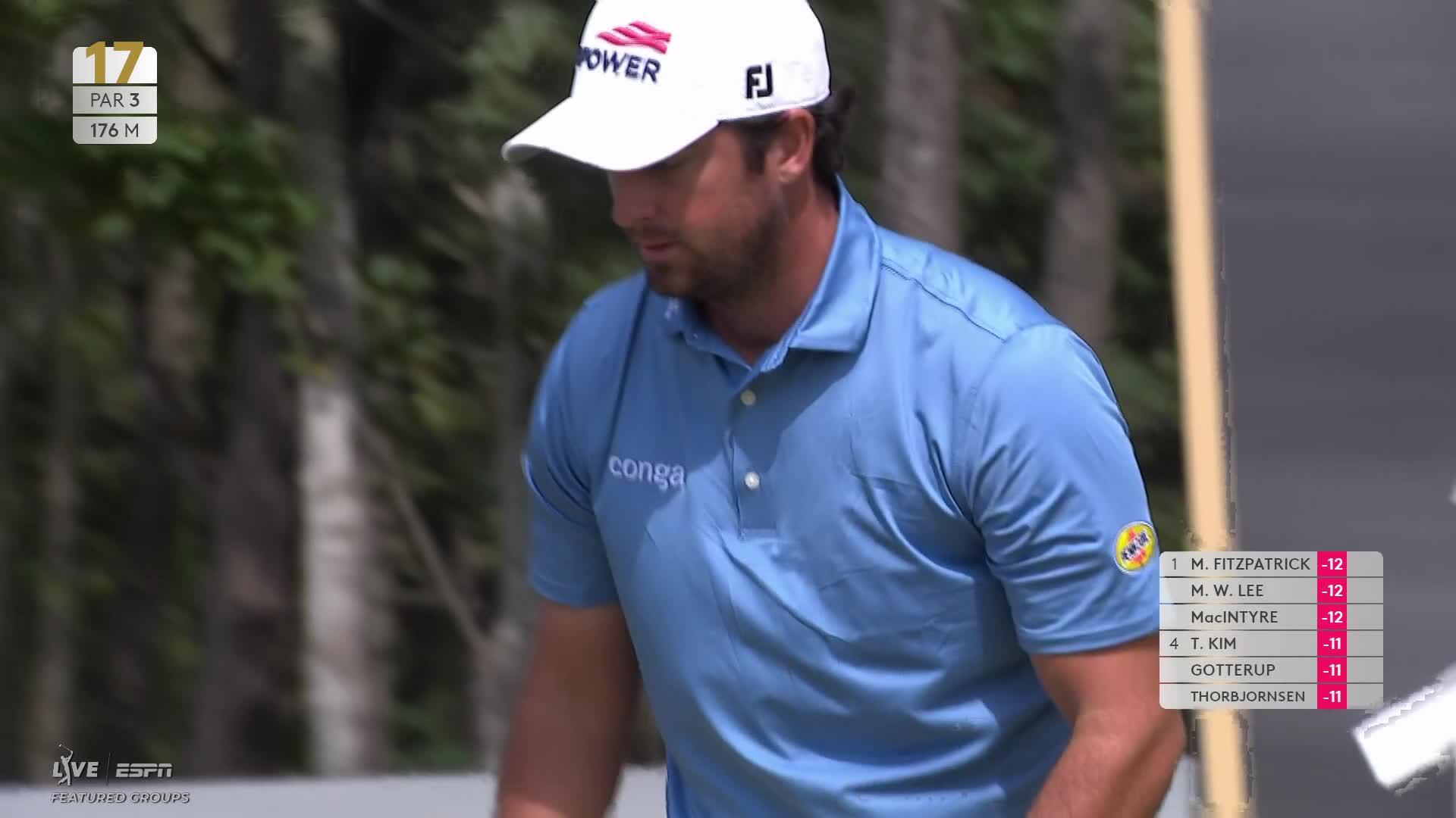 Davis Riley hits tee shot to 5 feet, sets up birdie on No. 17 at Genesis Scottish Open