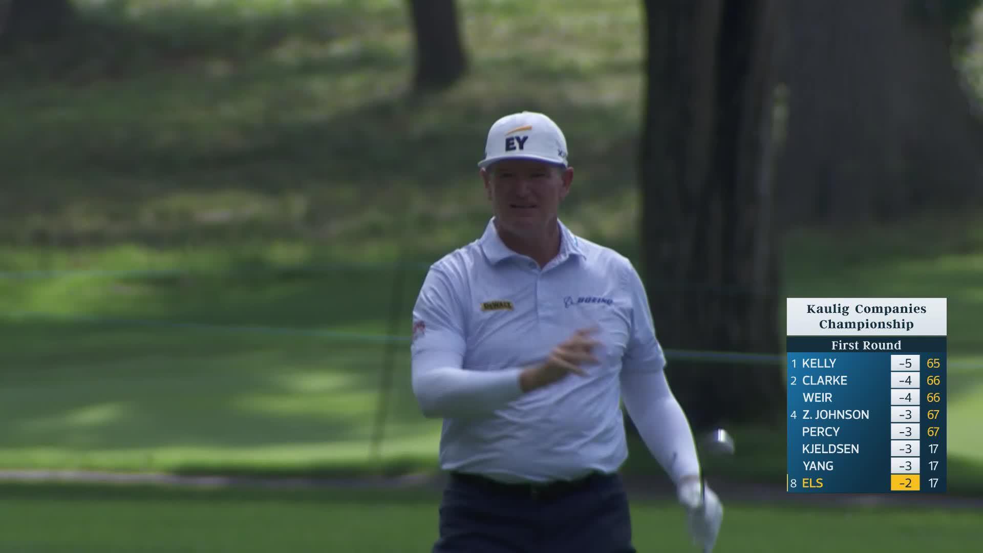 Ernie Els makes birdie on No. 18 at Kaulig Companies Championship